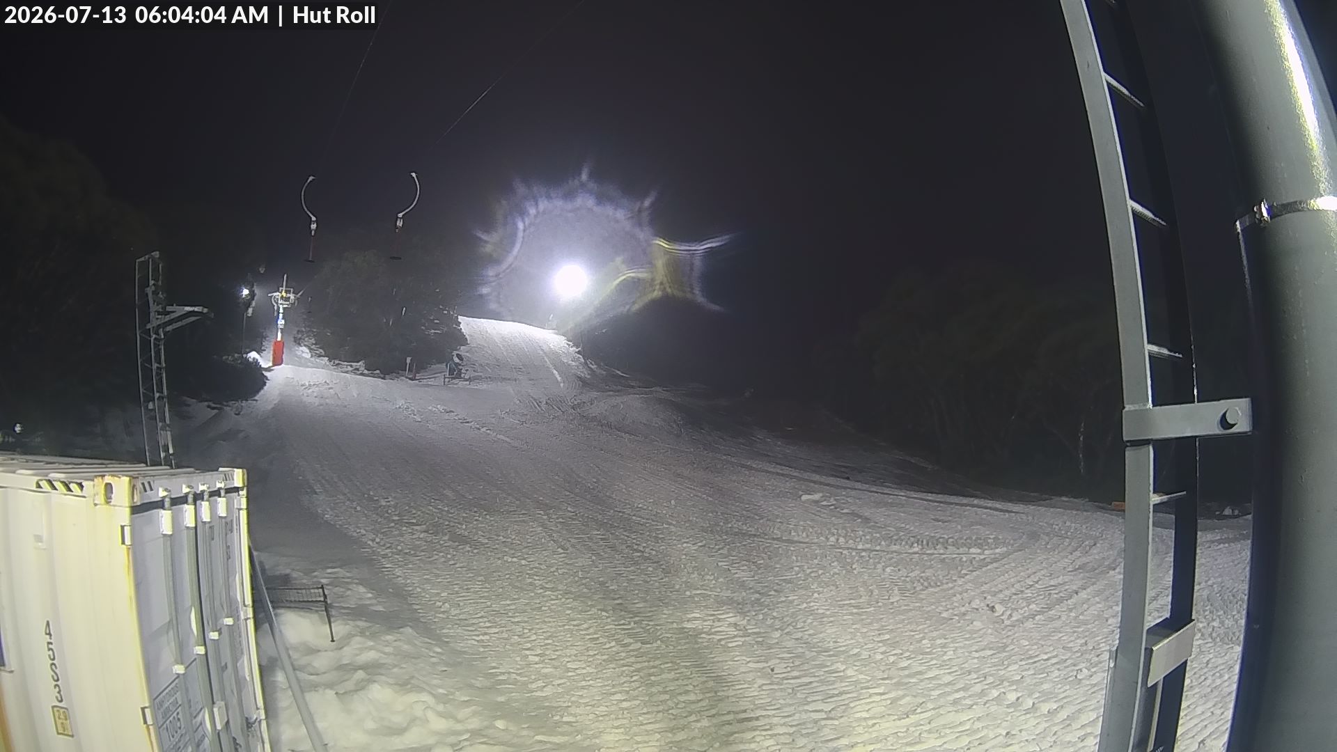 Mt Baw Baw Hut Roll snow cam captured at 13 July 2026 at 6:04 am AEST