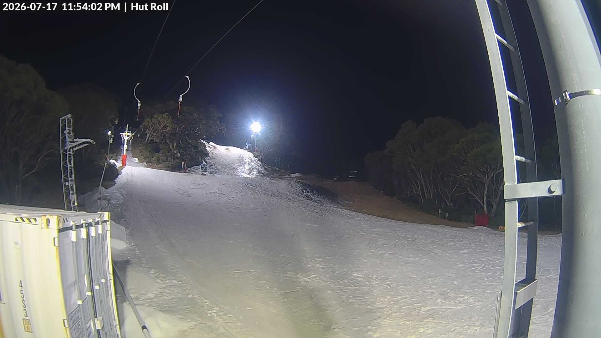 Mt Baw Baw Hut Roll snow cam captured at 17 July 2026 at 11:56 pm AEST