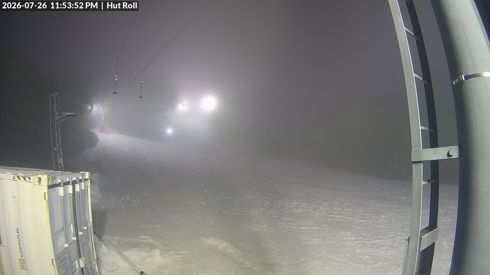 Mt Baw Baw Hut Roll snow cam captured at 26 July 2026 at 11:55 pm AEST