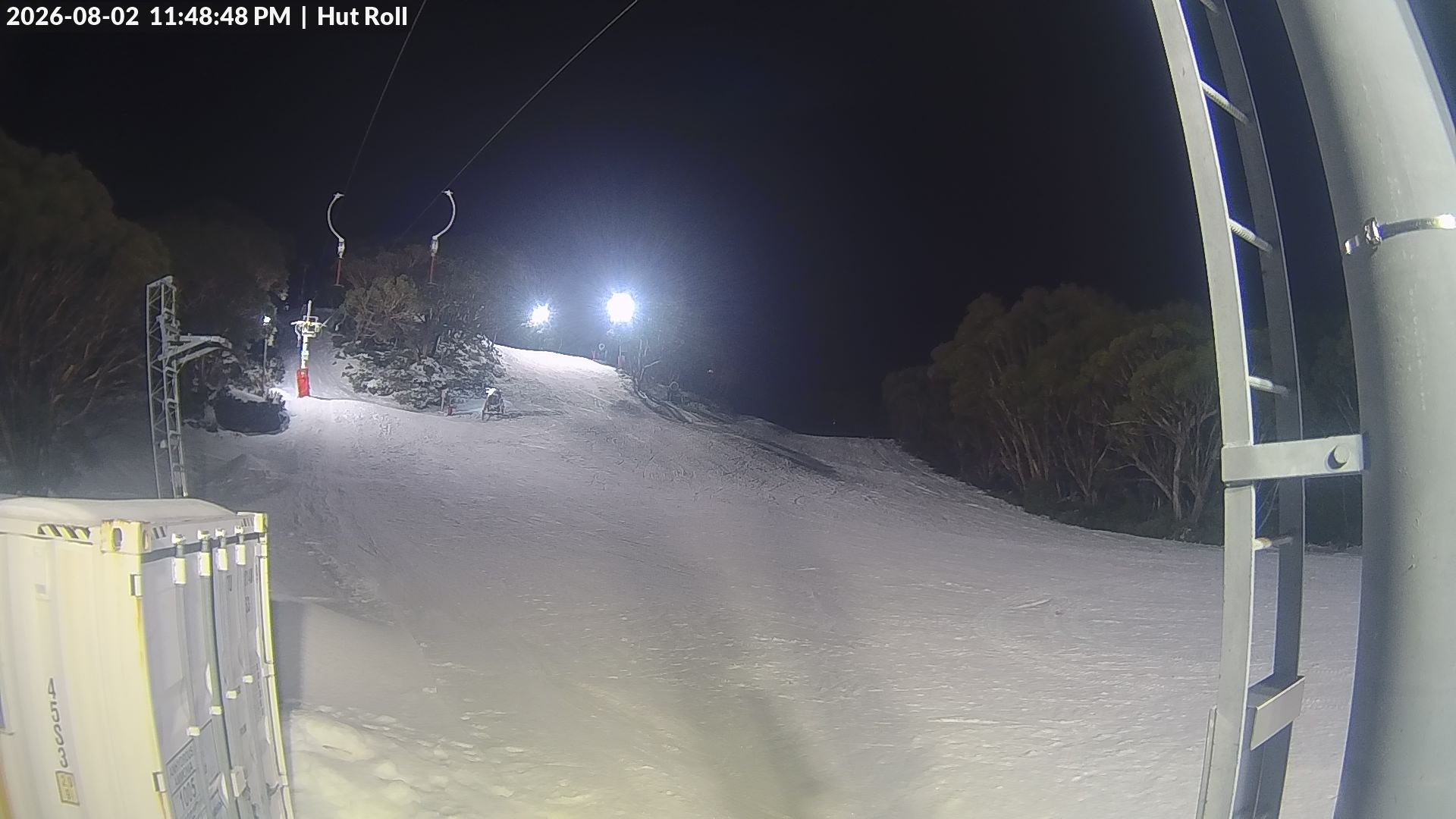 Mt Baw Baw Hut Roll snow cam captured at 2 August 2026 at 11:52 pm AEST