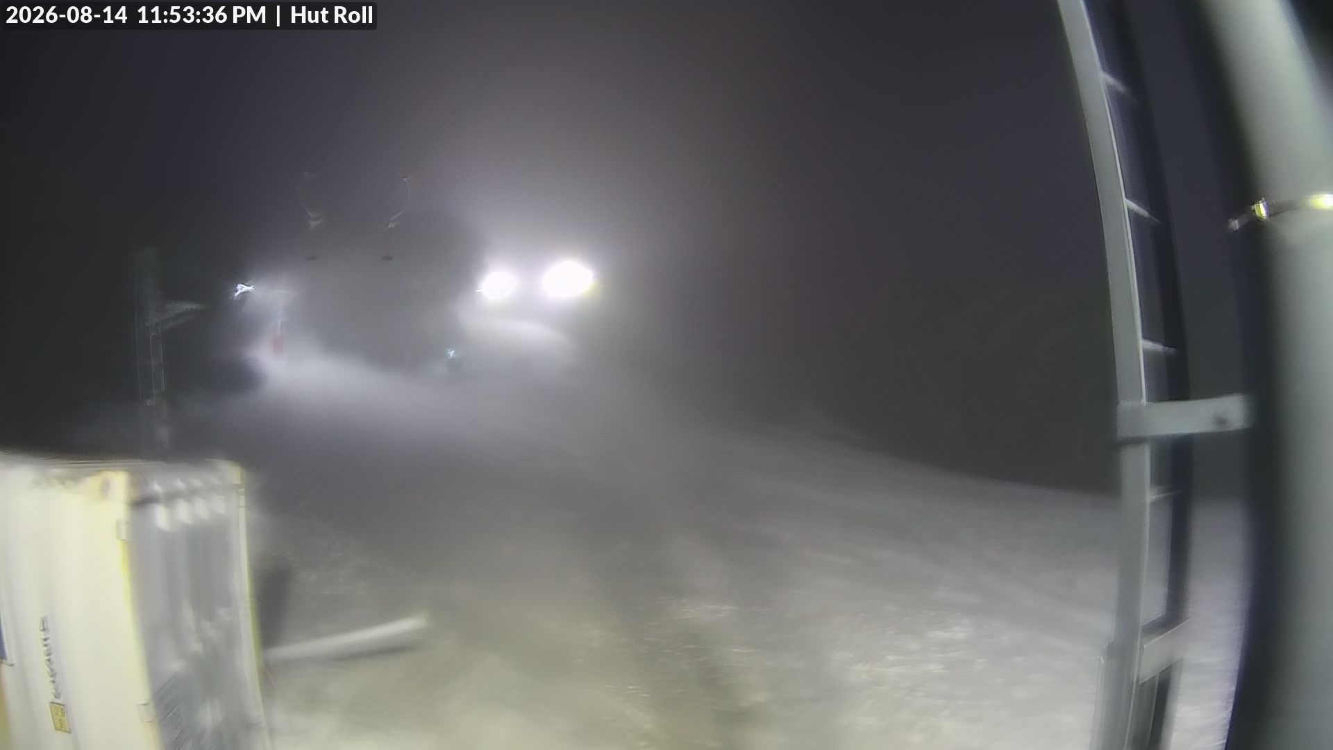 Mt Baw Baw Hut Roll snow cam captured at 14 August 2026 at 11:55 pm AEST
