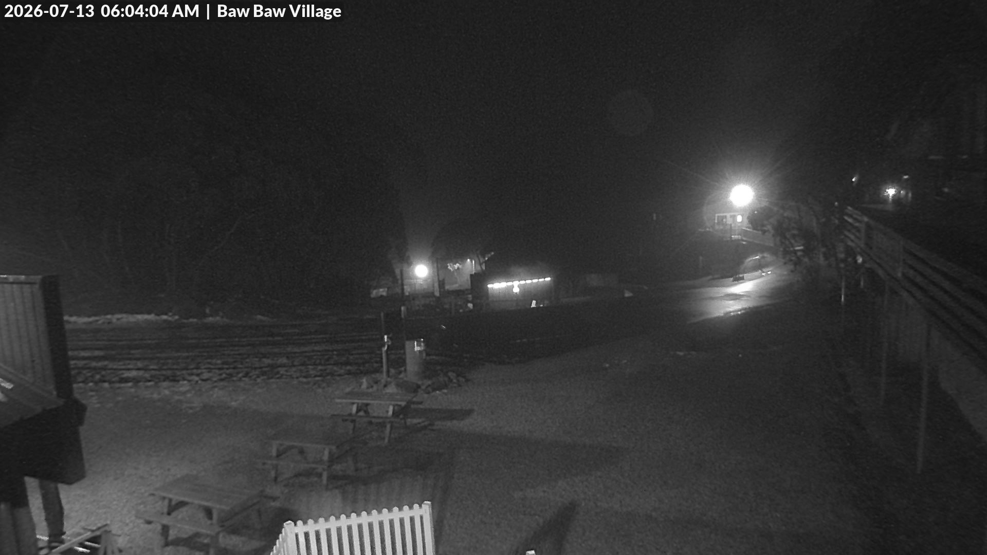 Mt Baw Baw Baw Baw Village snow cam captured at 13 July 2026 at 6:04 am AEST