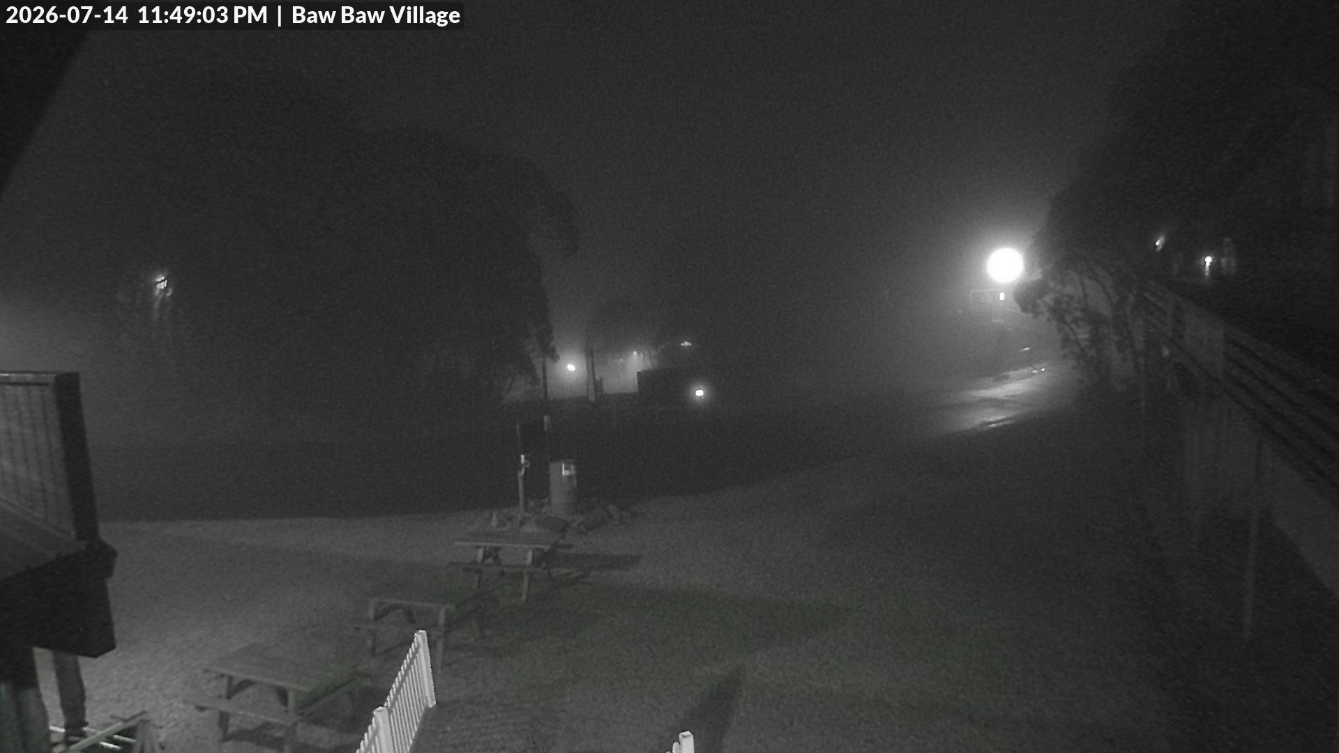 Mt Baw Baw Baw Baw Village snow cam captured at 14 July 2026 at 11:53 pm AEST