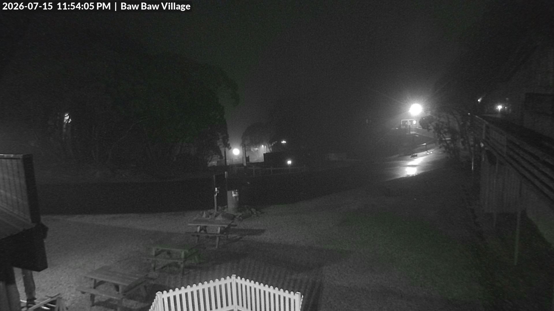 Mt Baw Baw Baw Baw Village snow cam captured at 15 July 2026 at 11:54 pm AEST