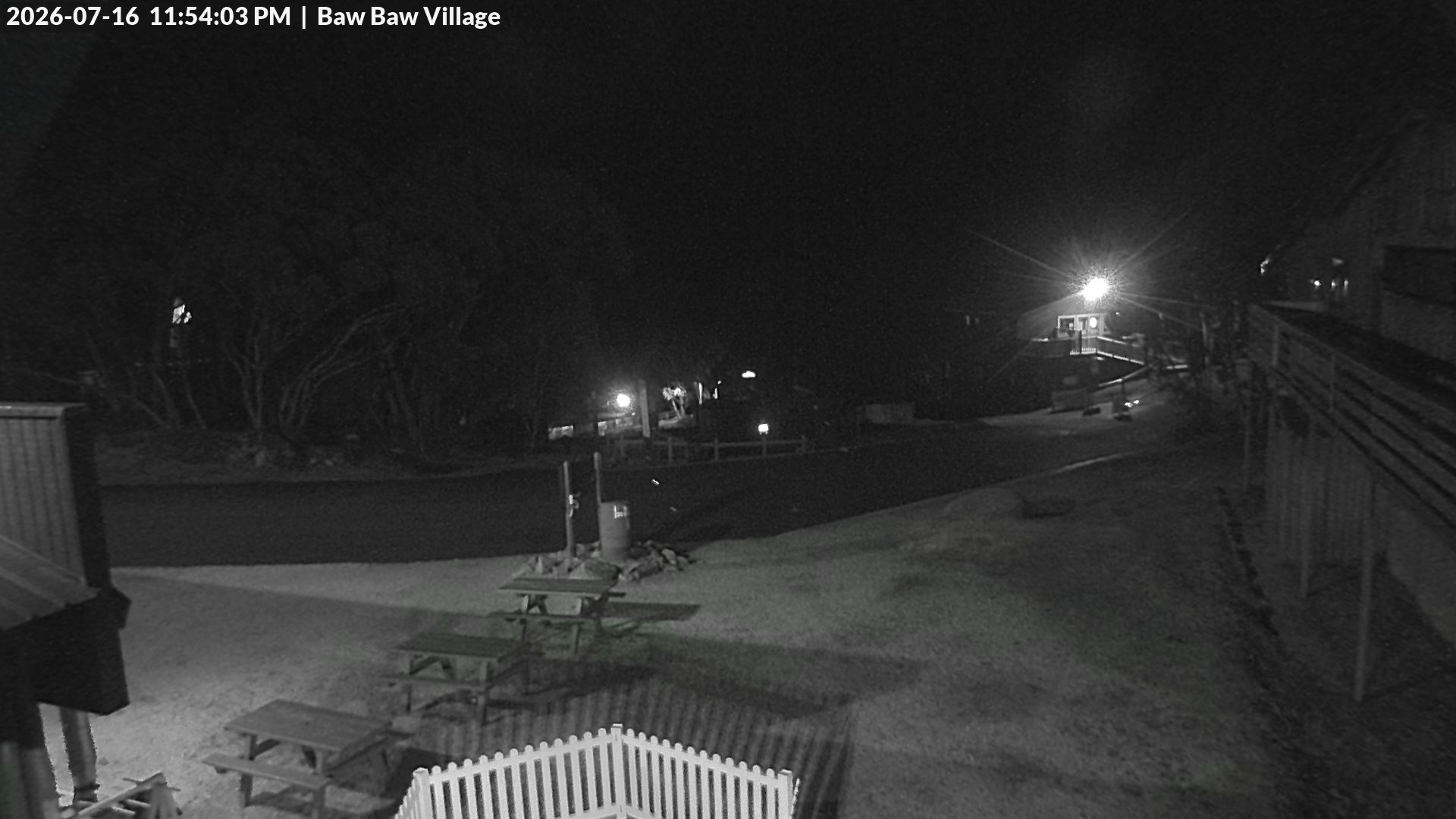 Mt Baw Baw Baw Baw Village snow cam captured at 16 July 2026 at 11:55 pm AEST