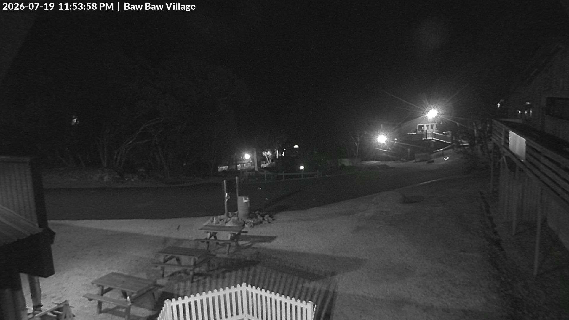 Mt Baw Baw Baw Baw Village snow cam captured at 19 July 2026 at 11:58 pm AEST