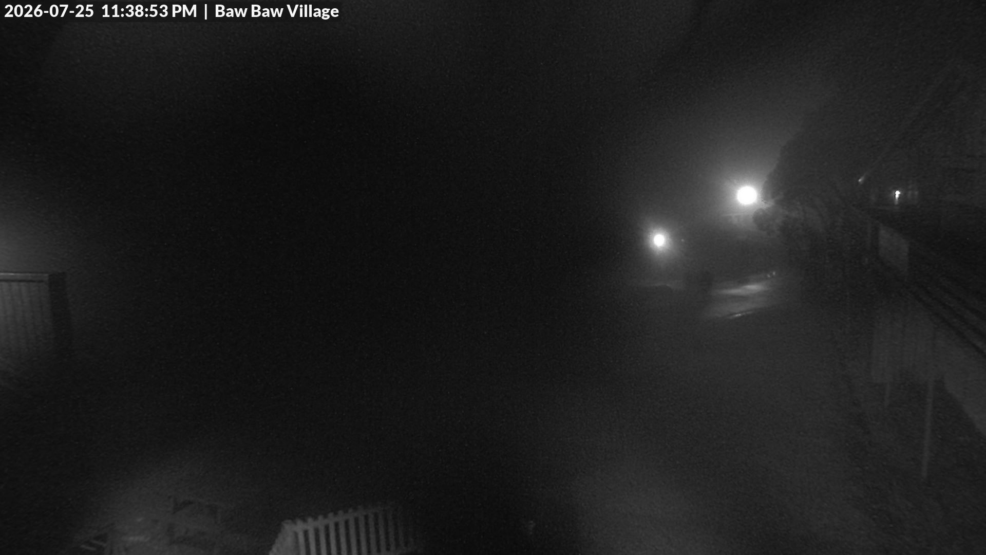 Mt Baw Baw Baw Baw Village snow cam captured at 25 July 2026 at 11:43 pm AEST