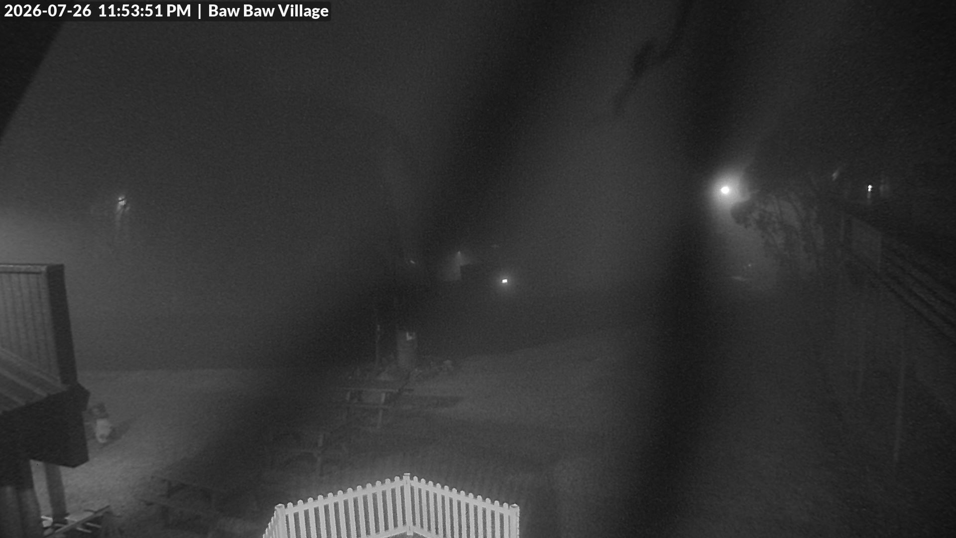 Mt Baw Baw Baw Baw Village snow cam captured at 26 July 2026 at 11:55 pm AEST