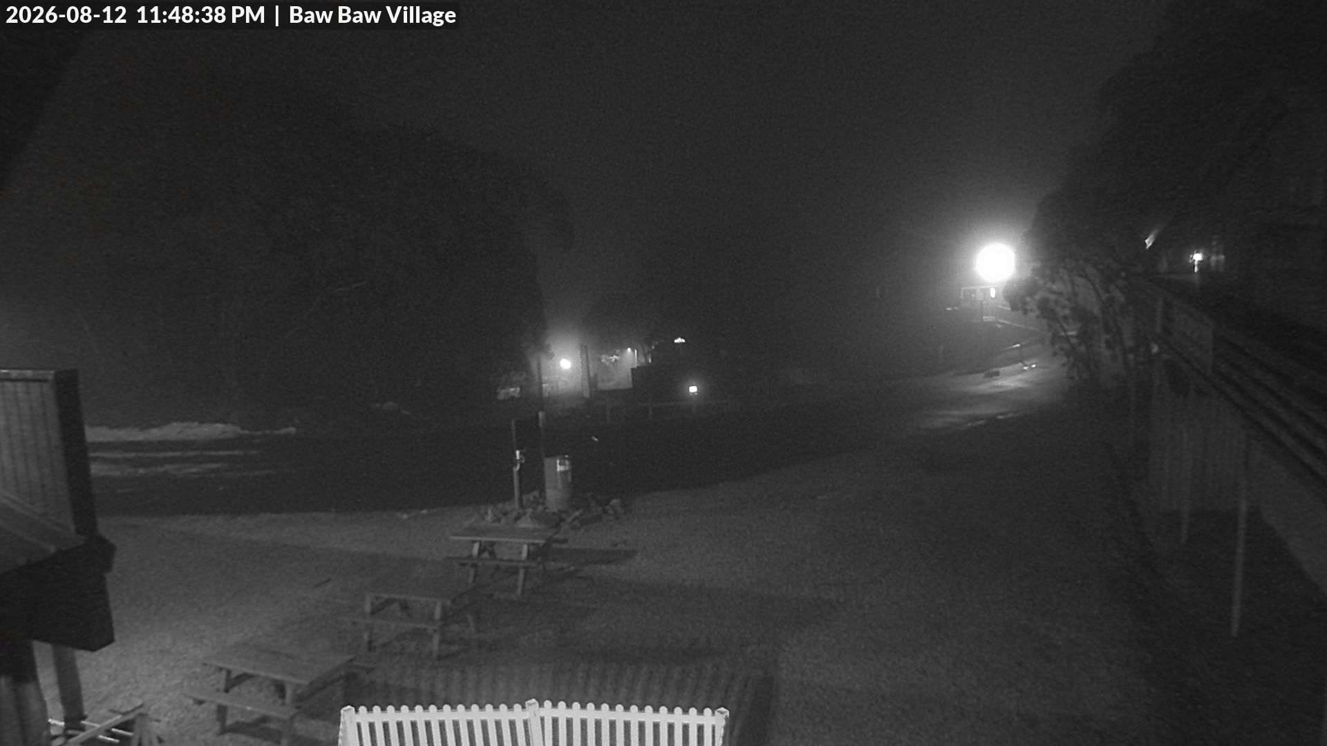Mt Baw Baw Baw Baw Village snow cam captured at 12 August 2026 at 11:53 pm AEST
