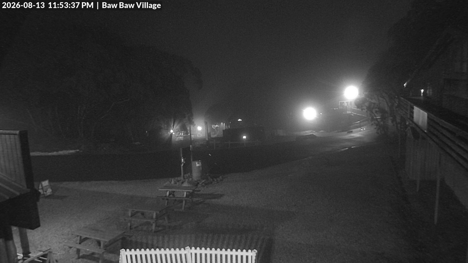 Mt Baw Baw Baw Baw Village snow cam captured at 13 August 2026 at 11:54 pm AEST