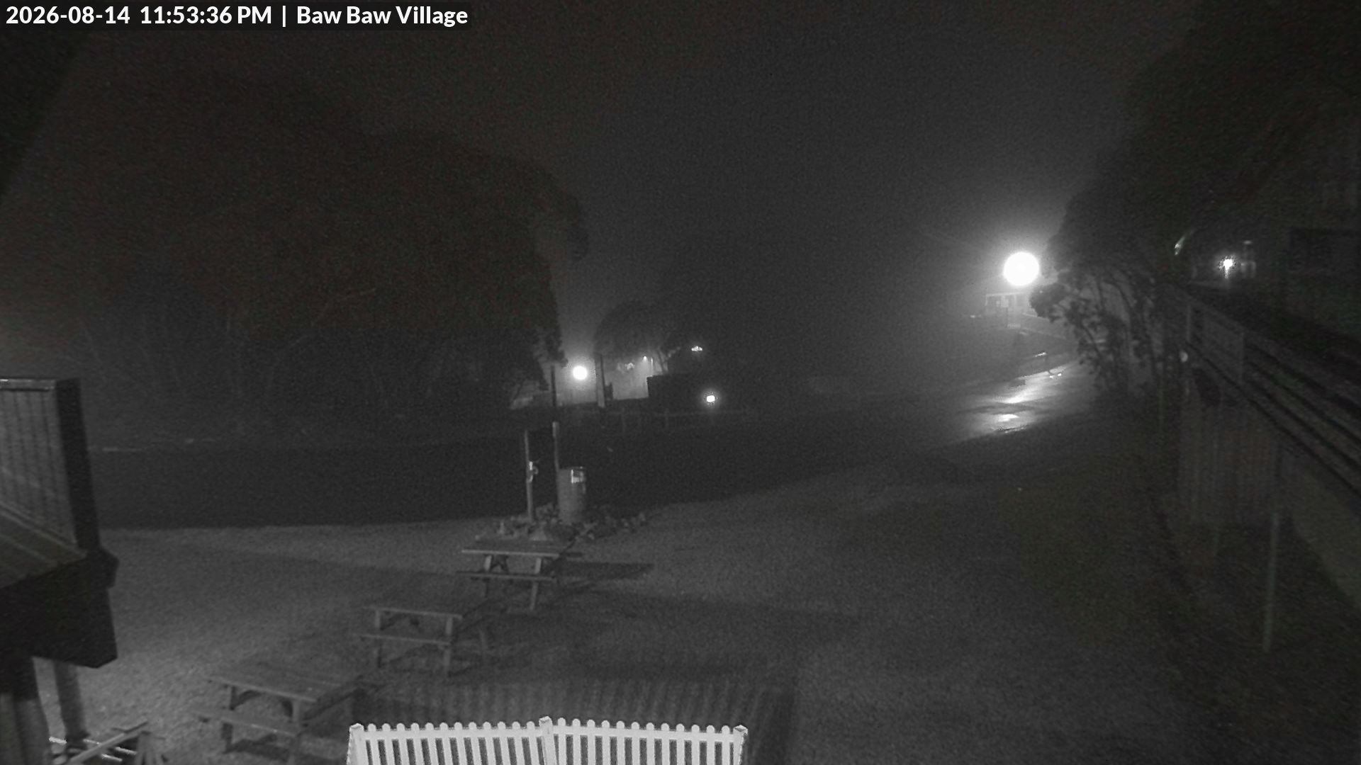 Mt Baw Baw Baw Baw Village snow cam captured at 14 August 2026 at 11:55 pm AEST