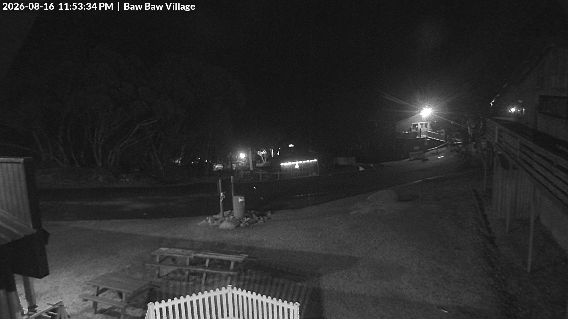 Mt Baw Baw Baw Baw Village snow cam captured at 16 August 2026 at 11:57 pm AEST