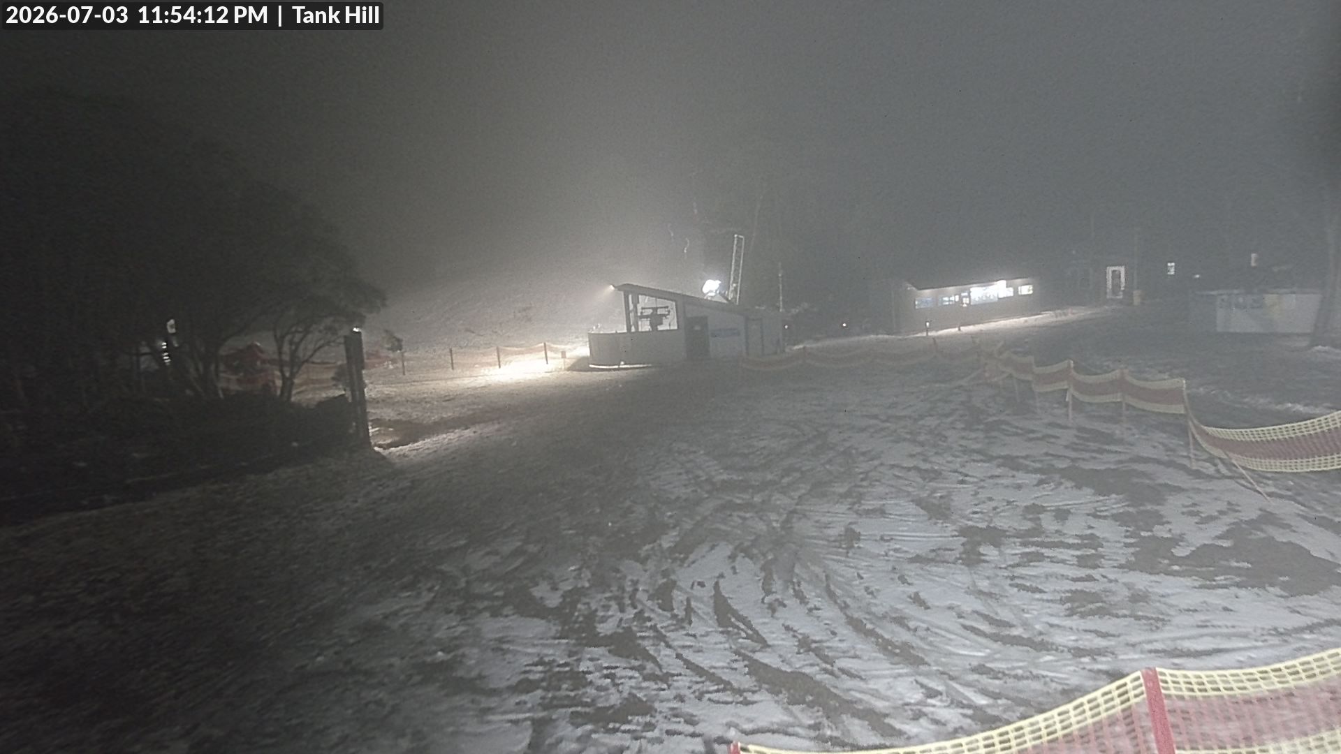 Mt Baw Baw Tank Hill snow cam captured at 3 July 2026 at 11:54 pm AEST