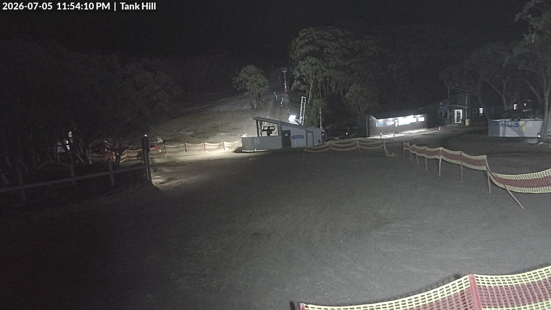 Mt Baw Baw Tank Hill snow cam captured at 5 July 2026 at 11:55 pm AEST
