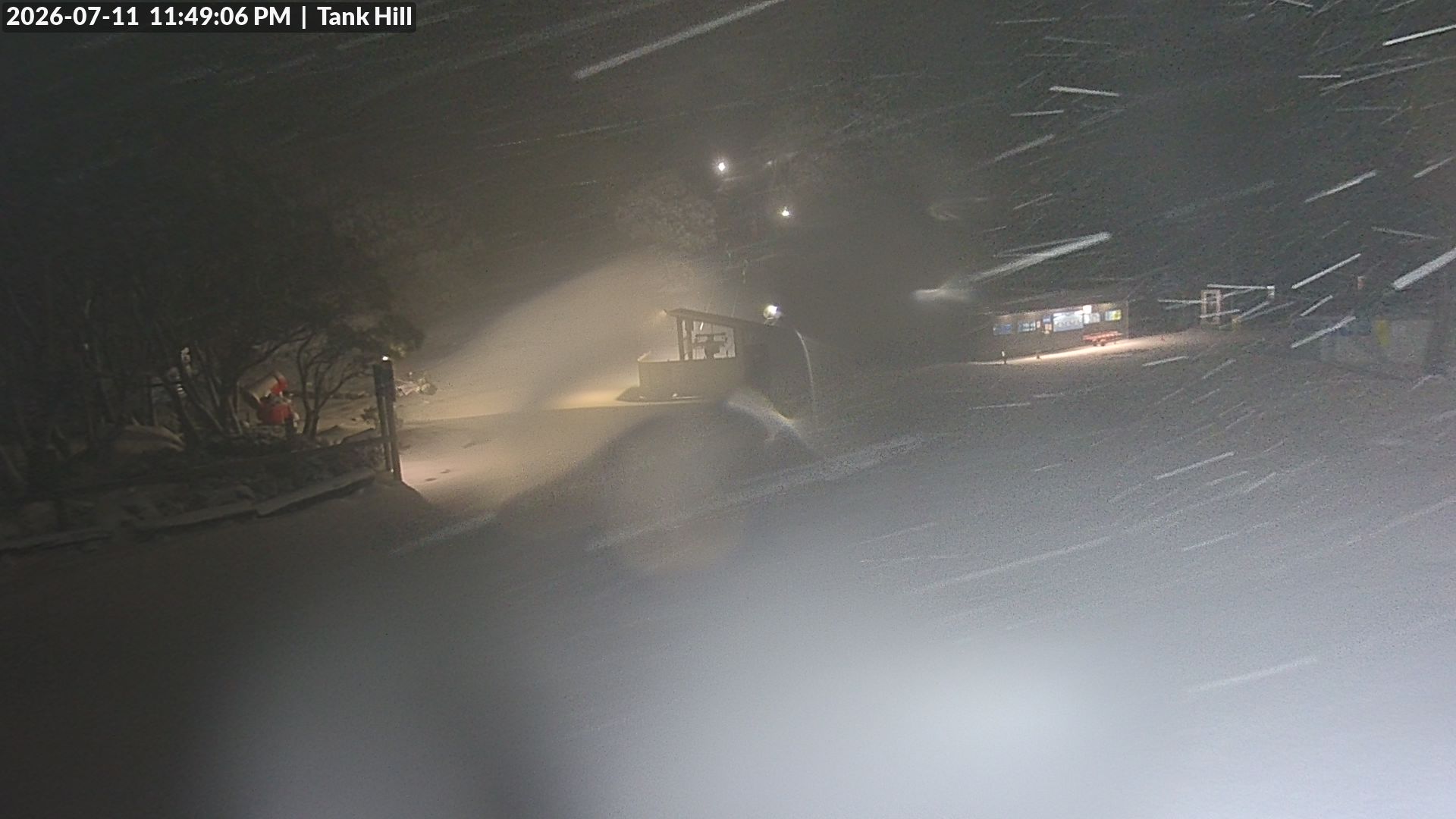 Mt Baw Baw Tank Hill snow cam captured at 11 July 2026 at 11:53 pm AEST