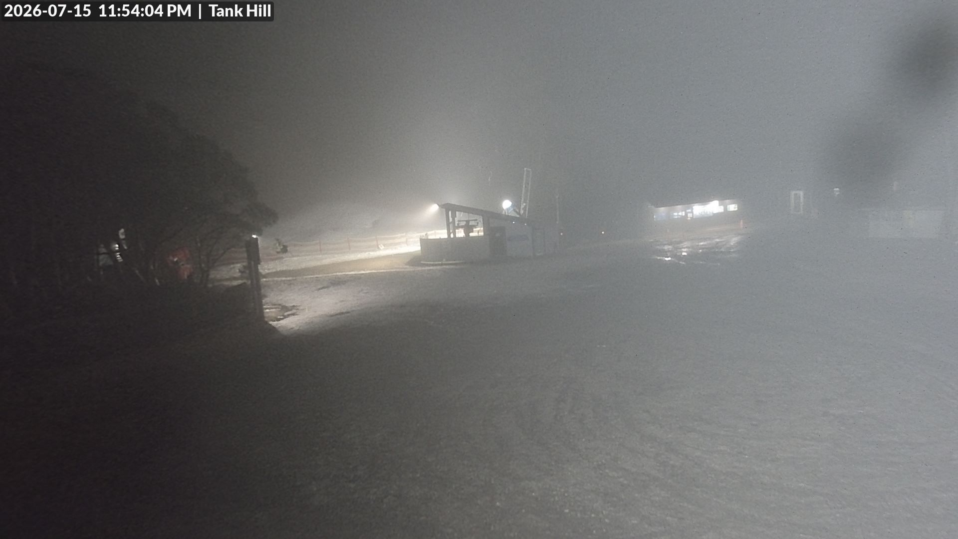 Mt Baw Baw Tank Hill snow cam captured at 15 July 2026 at 11:54 pm AEST