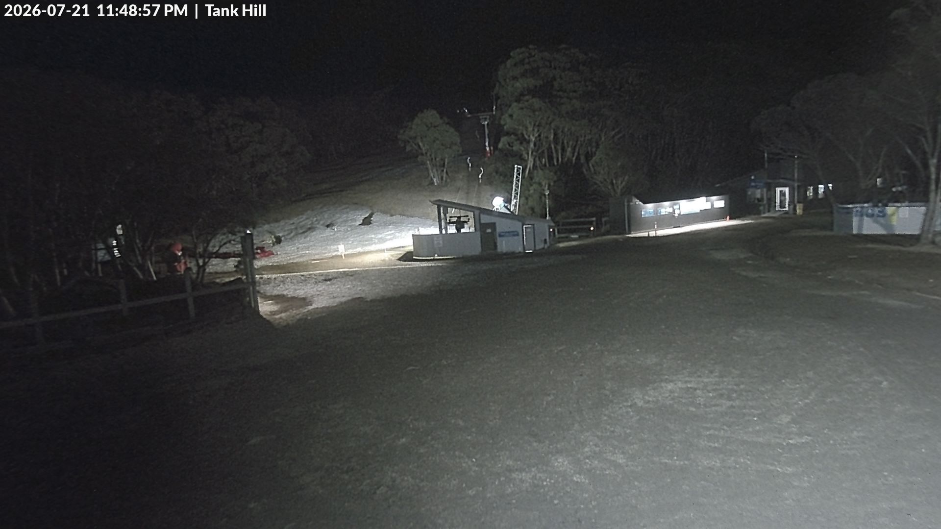 Mt Baw Baw Tank Hill snow cam captured at 21 July 2026 at 11:49 pm AEST