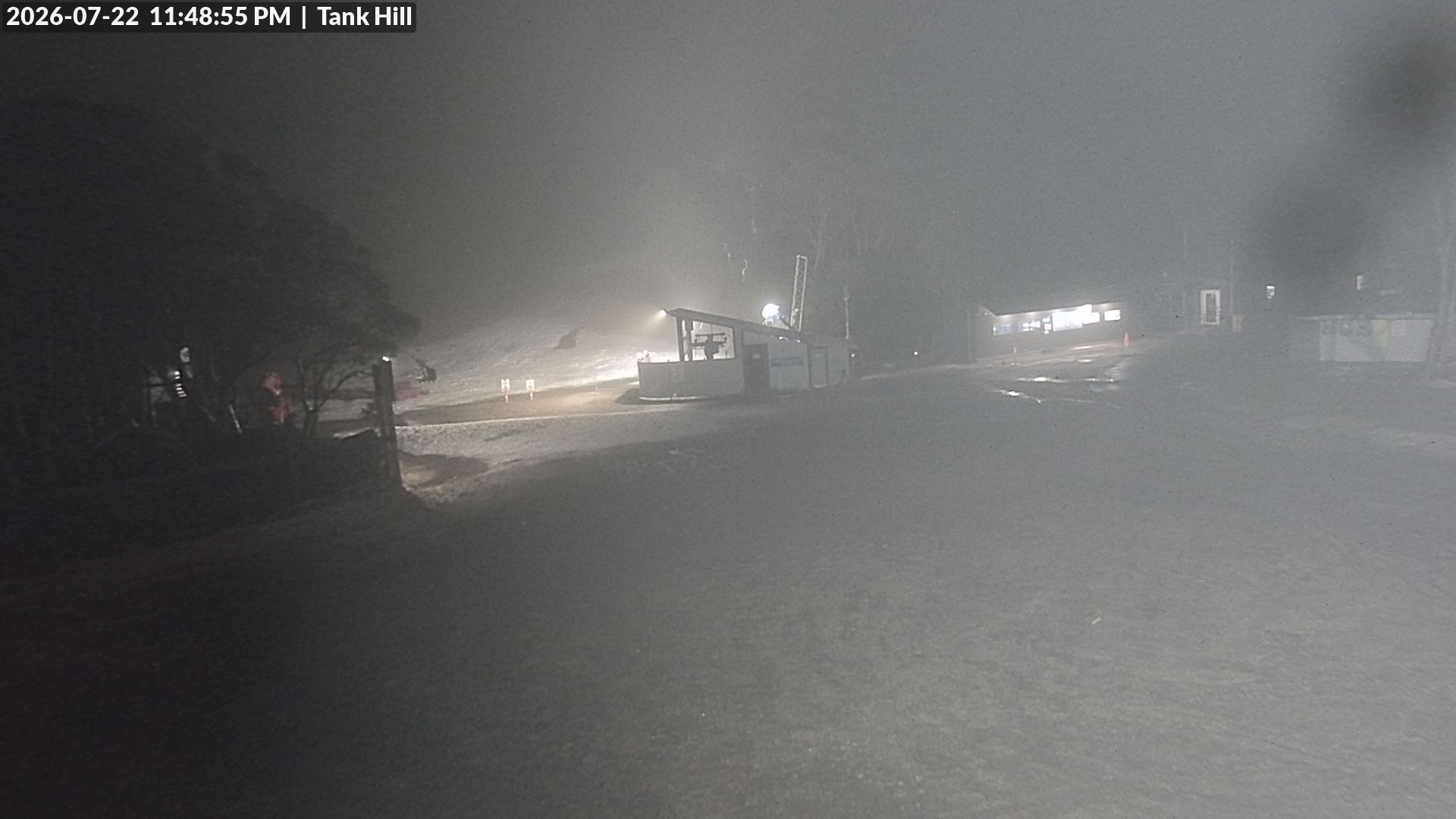 Mt Baw Baw Tank Hill snow cam captured at 22 July 2026 at 11:50 pm AEST