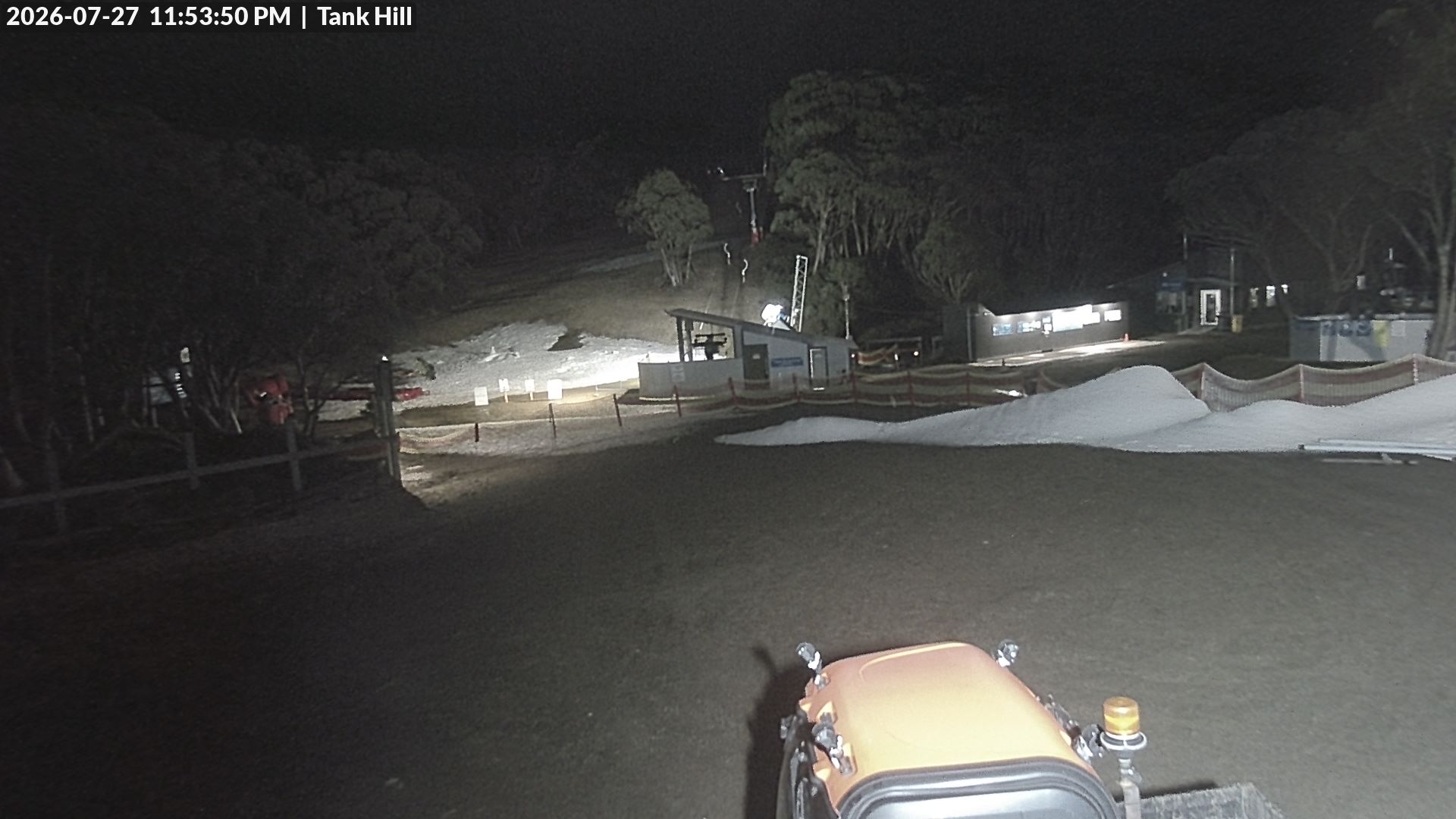 Mt Baw Baw Tank Hill snow cam captured at 27 July 2026 at 11:58 pm AEST