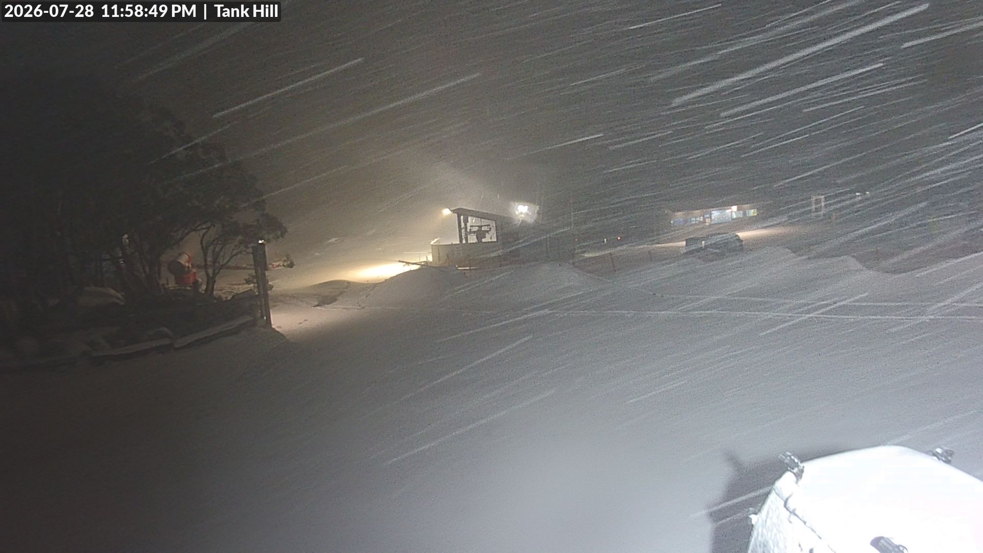 Mt Baw Baw Tank Hill snow cam captured at 28 July 2026 at 11:59 pm AEST