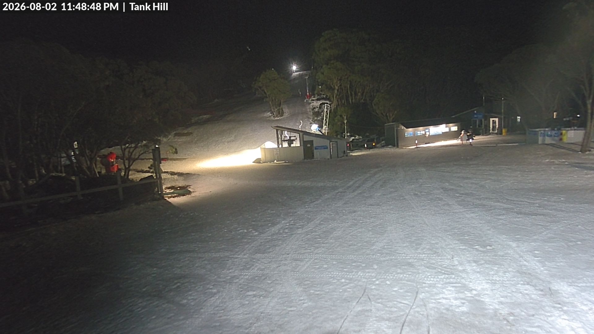 Mt Baw Baw Tank Hill snow cam captured at 2 August 2026 at 11:52 pm AEST