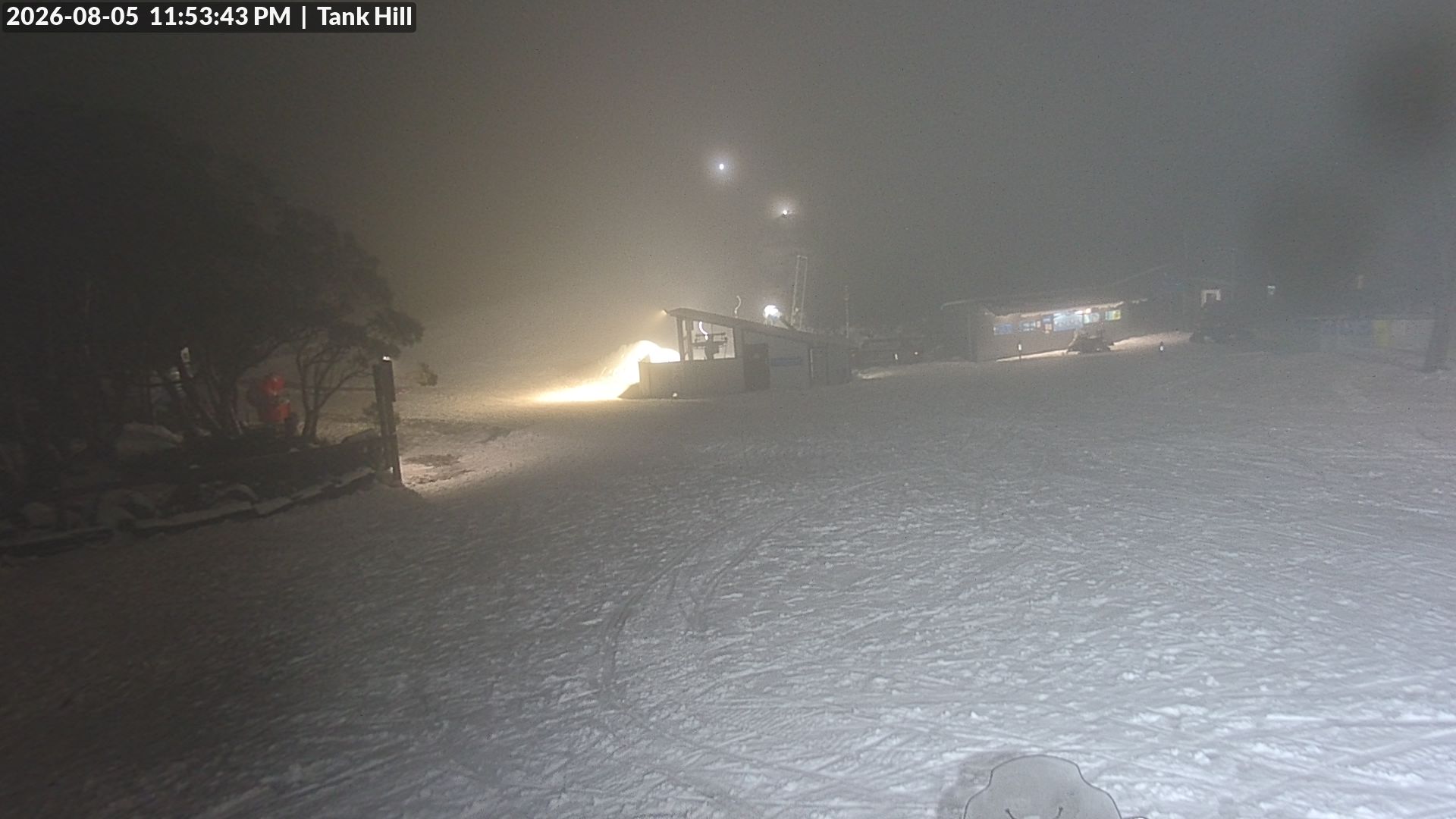 Mt Baw Baw Tank Hill snow cam captured at 5 August 2026 at 11:55 pm AEST