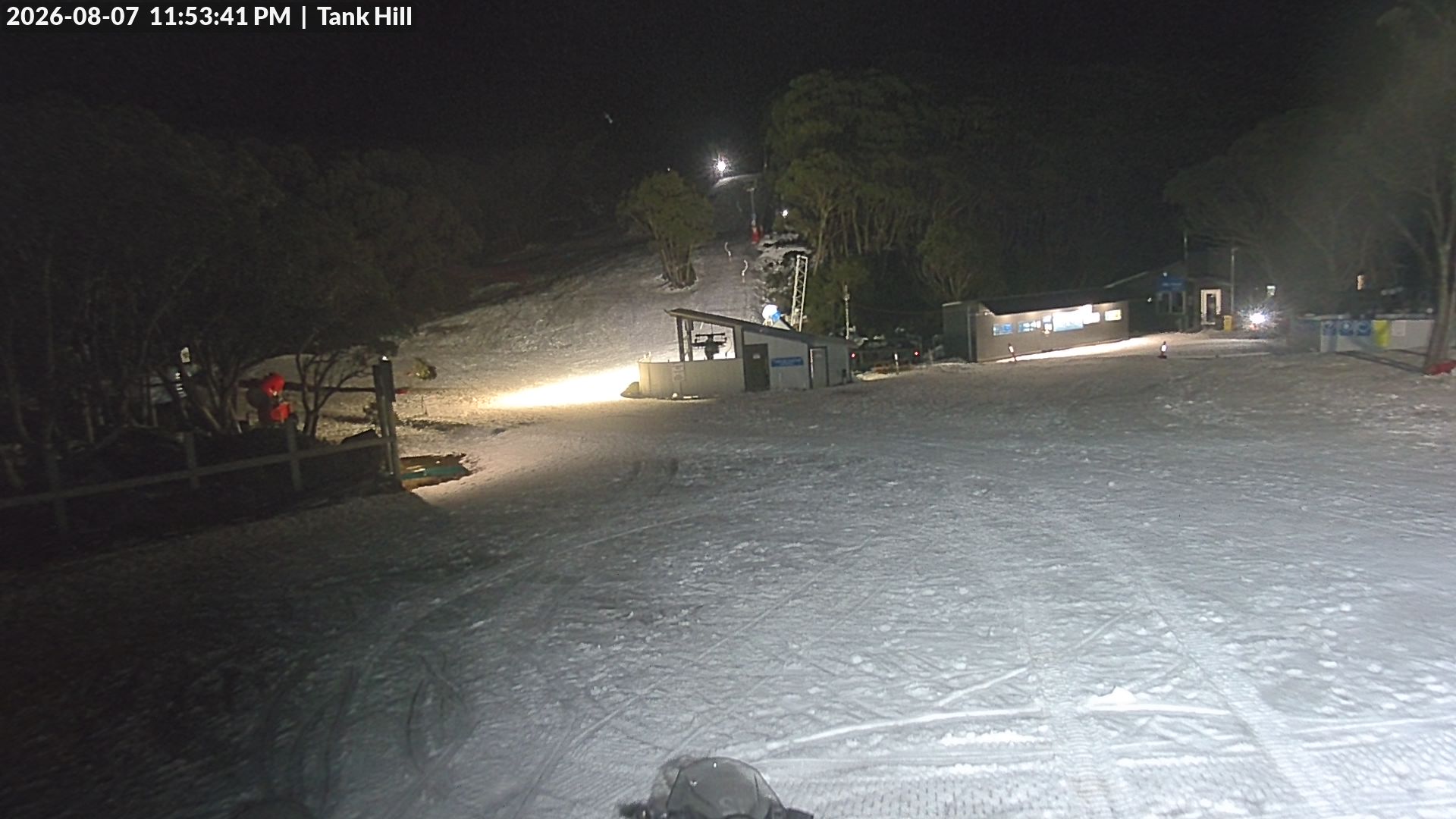 Mt Baw Baw Tank Hill snow cam captured at 7 August 2026 at 11:57 pm AEST
