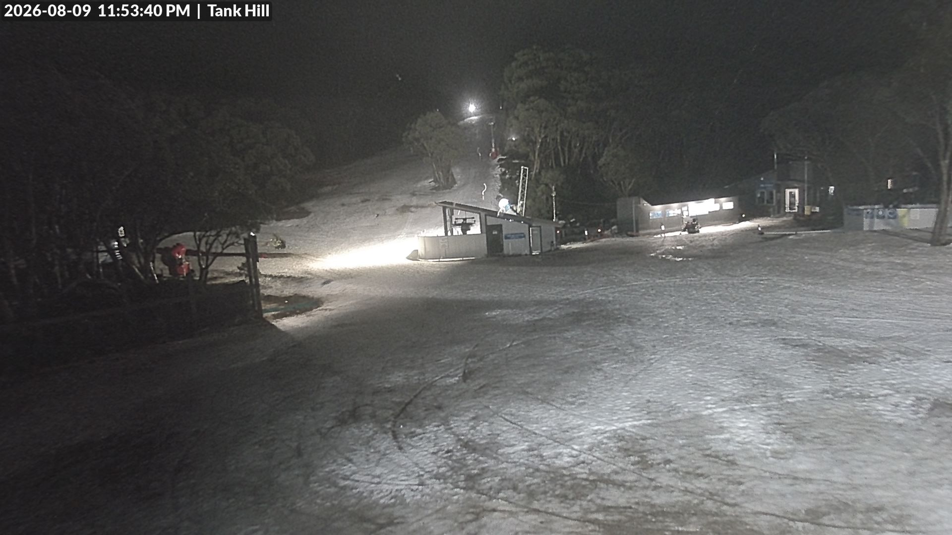 Mt Baw Baw Tank Hill snow cam captured at 9 August 2026 at 11:56 pm AEST