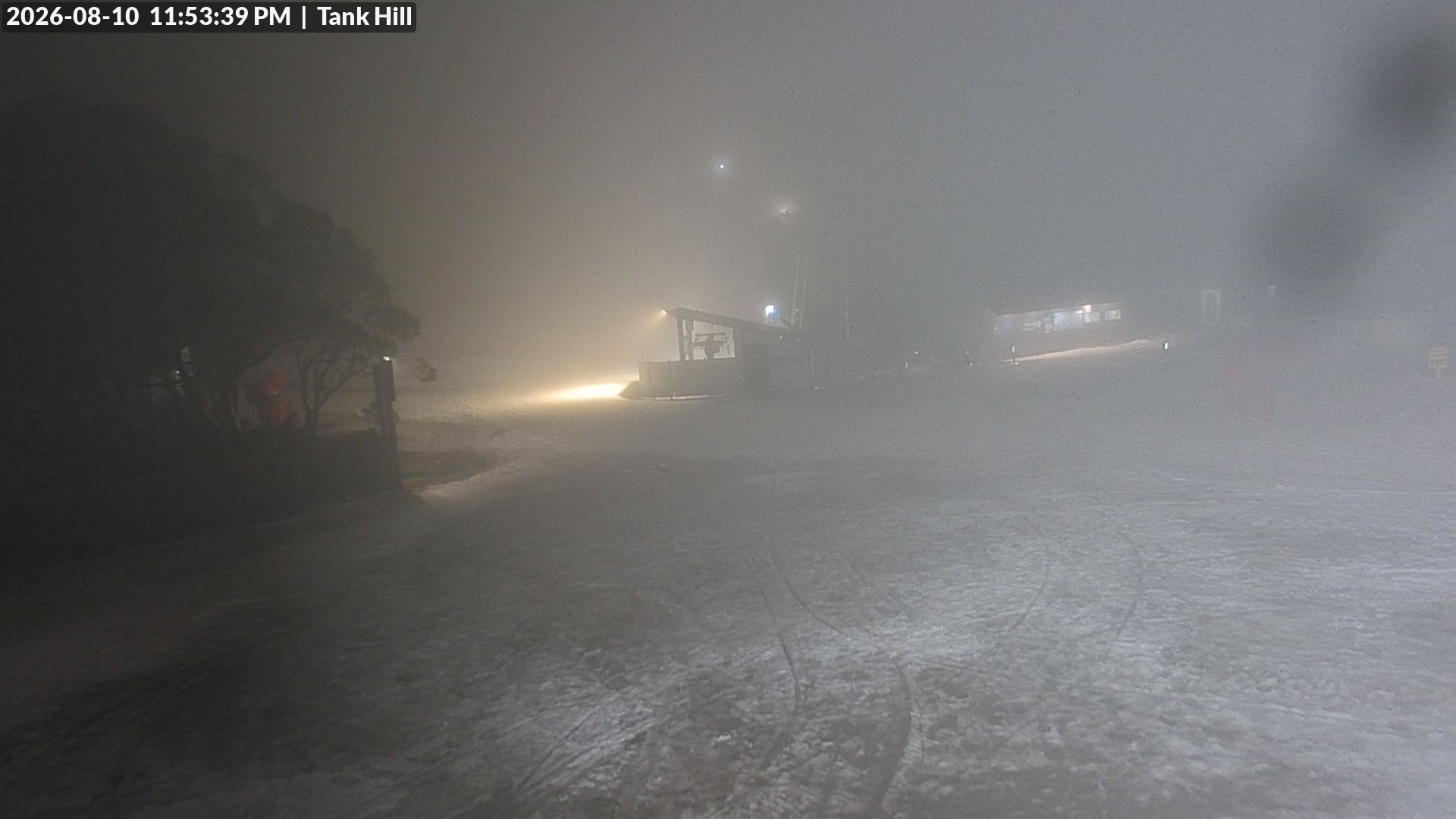 Mt Baw Baw Tank Hill snow cam captured at 10 August 2026 at 11:57 pm AEST