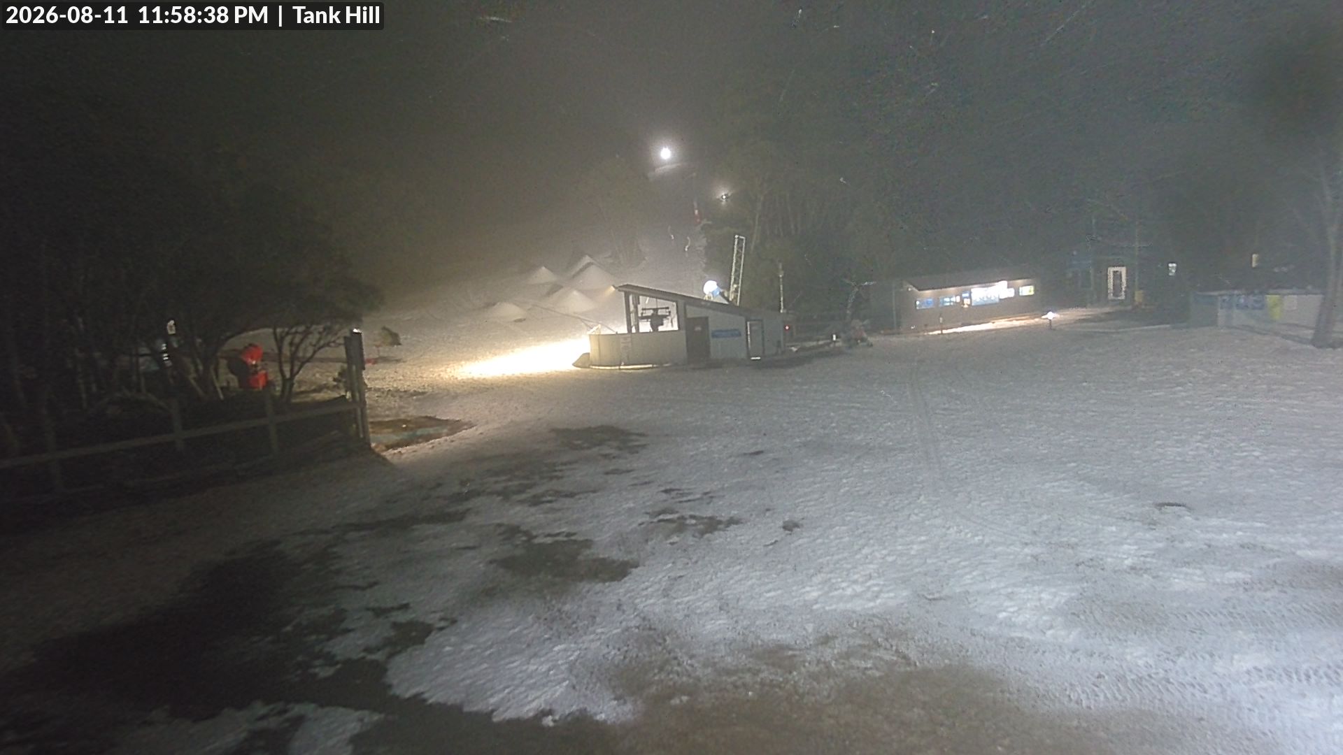 Mt Baw Baw Tank Hill snow cam captured at 11 August 2026 at 11:58 pm AEST