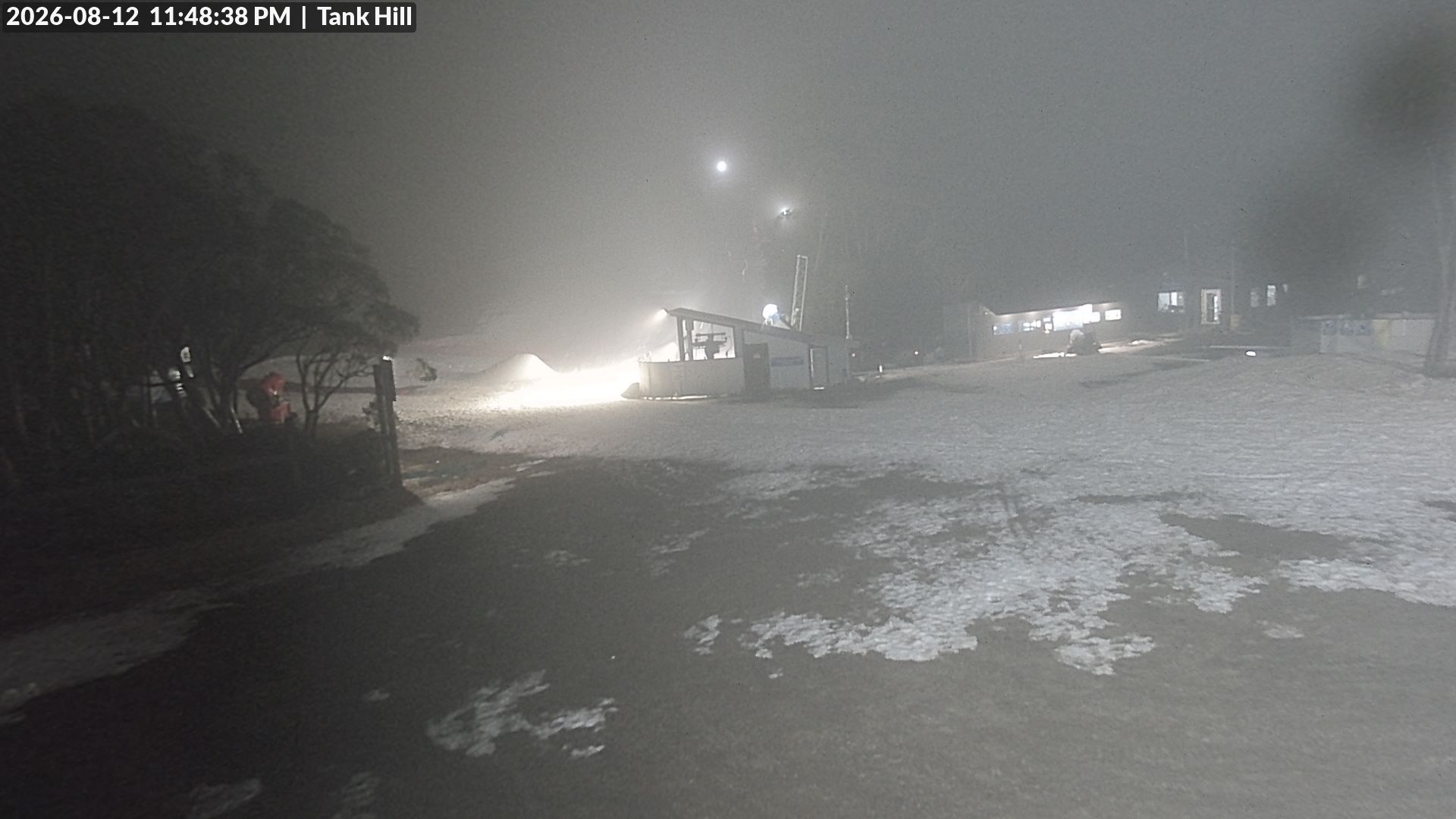 Mt Baw Baw Tank Hill snow cam captured at 12 August 2026 at 11:53 pm AEST