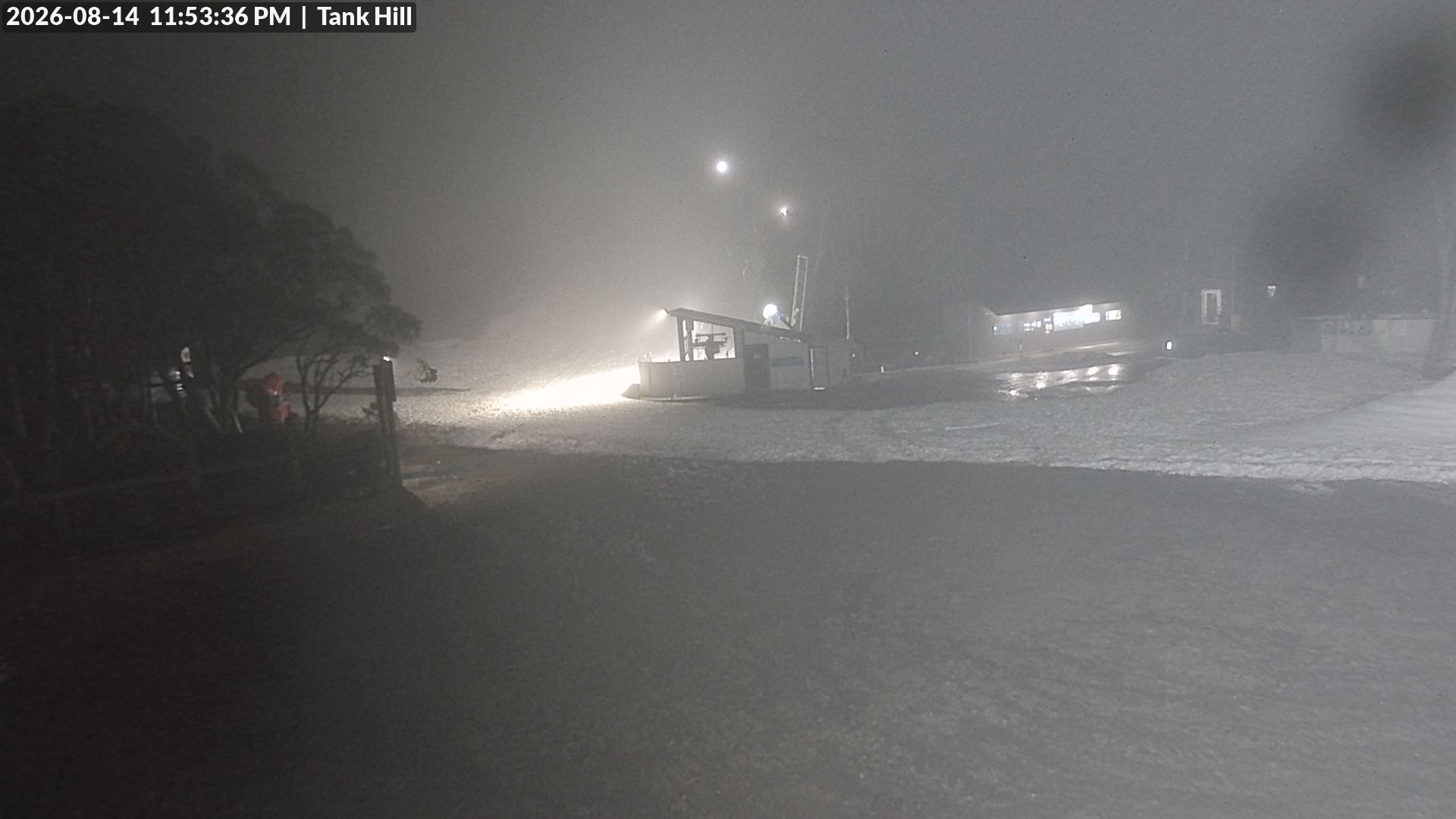 Mt Baw Baw Tank Hill snow cam captured at 14 August 2026 at 11:55 pm AEST