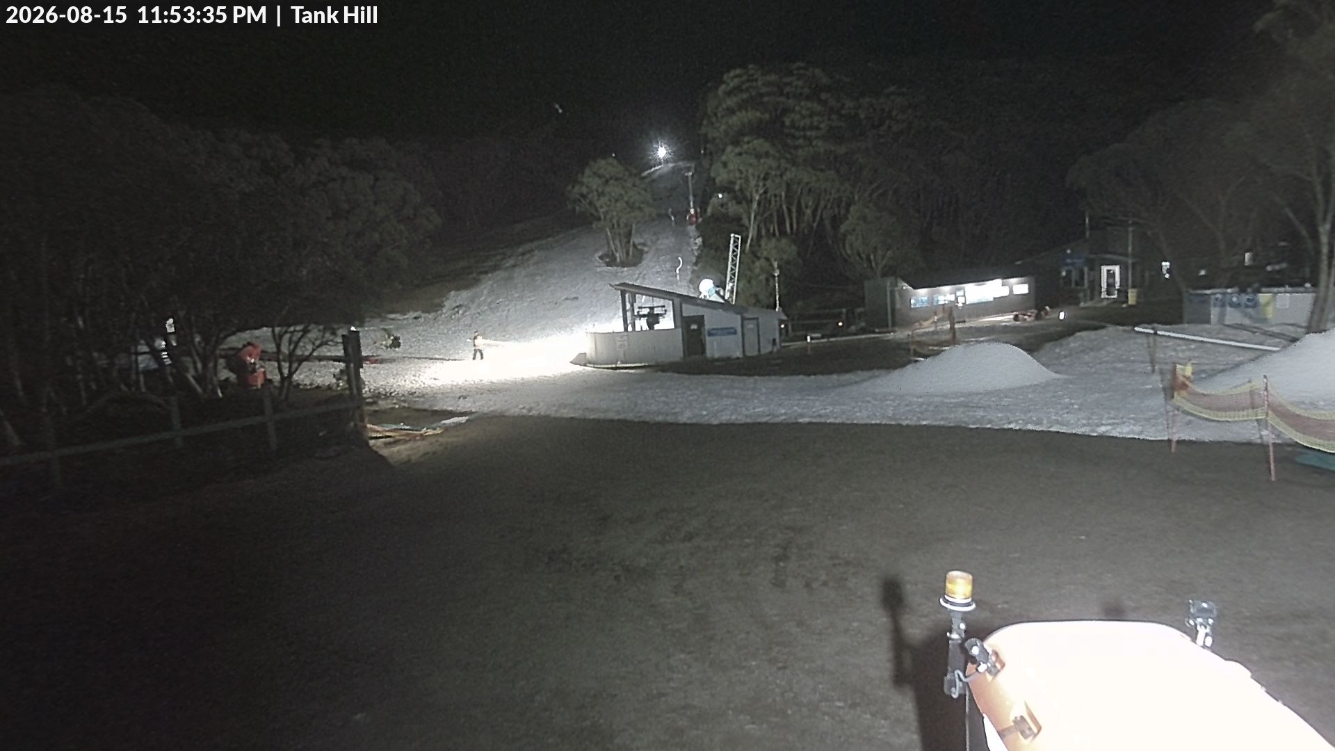 Mt Baw Baw Tank Hill snow cam captured at 15 August 2026 at 11:56 pm AEST
