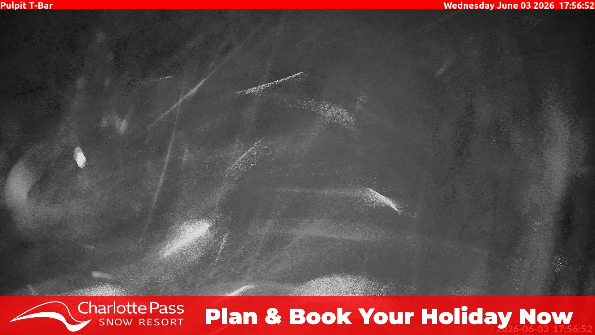 Charlotte Pass Pulpit T-Bar snow cam captured at 7 June 2026, 1:05 pm
