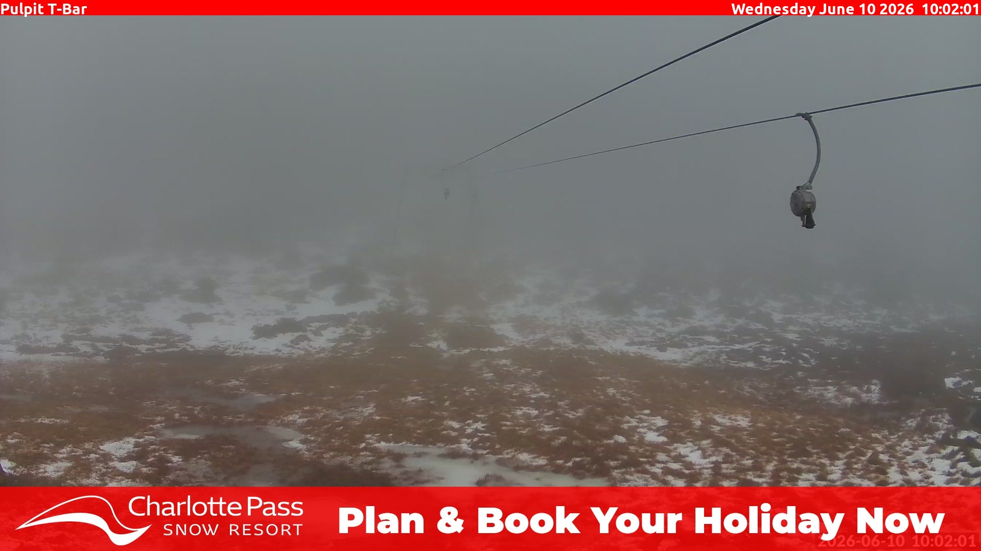 Charlotte Pass Pulpit T-Bar snow cam captured at 10 June 2026, 12:06 am