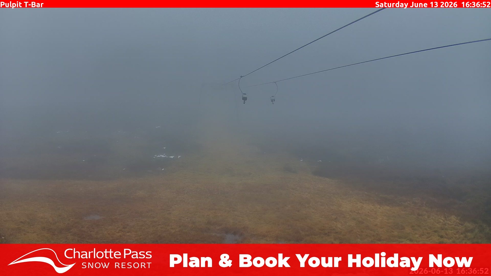 Charlotte Pass Pulpit T-Bar snow cam captured at 13 June 2026, 6:38 am