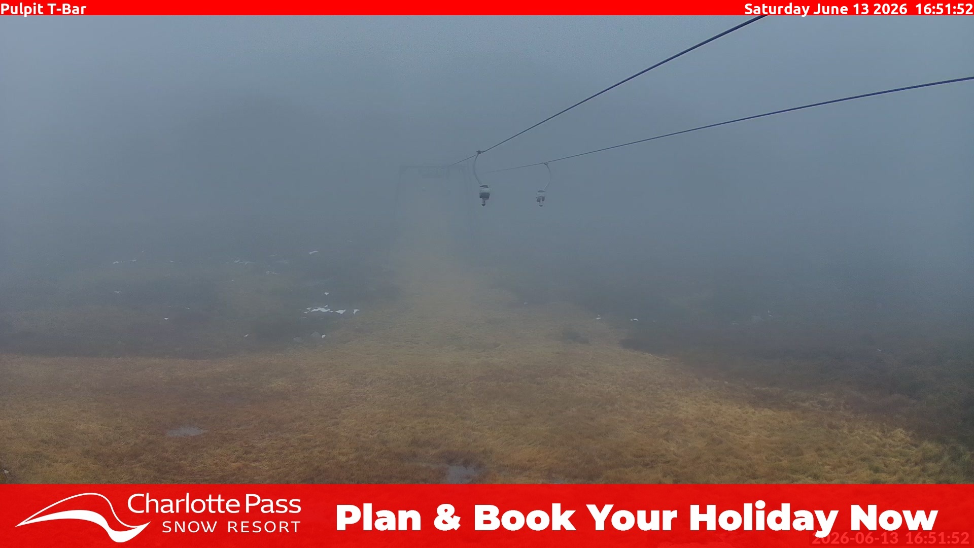 Charlotte Pass Pulpit T-Bar snow cam captured at 13 June 2026, 6:56 am