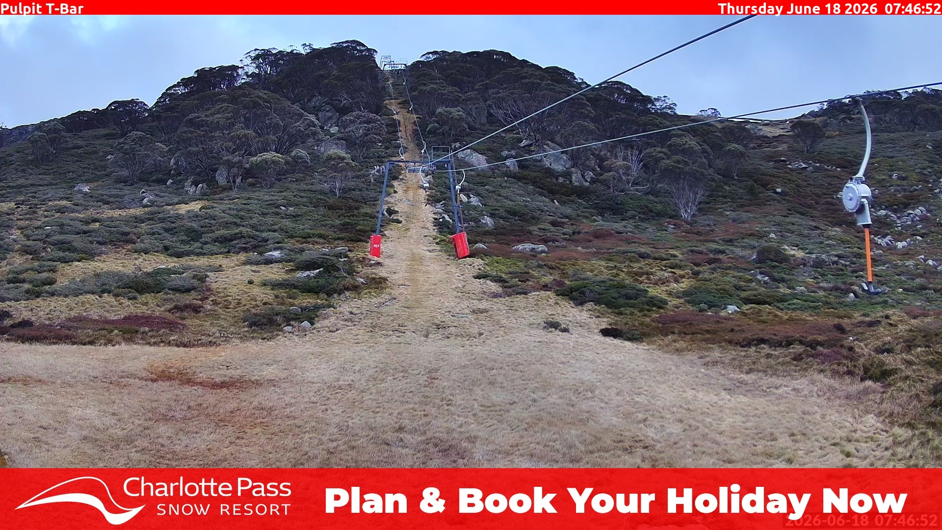 Charlotte Pass Pulpit T-Bar snow cam captured at 17 June 2026, 9:48 pm