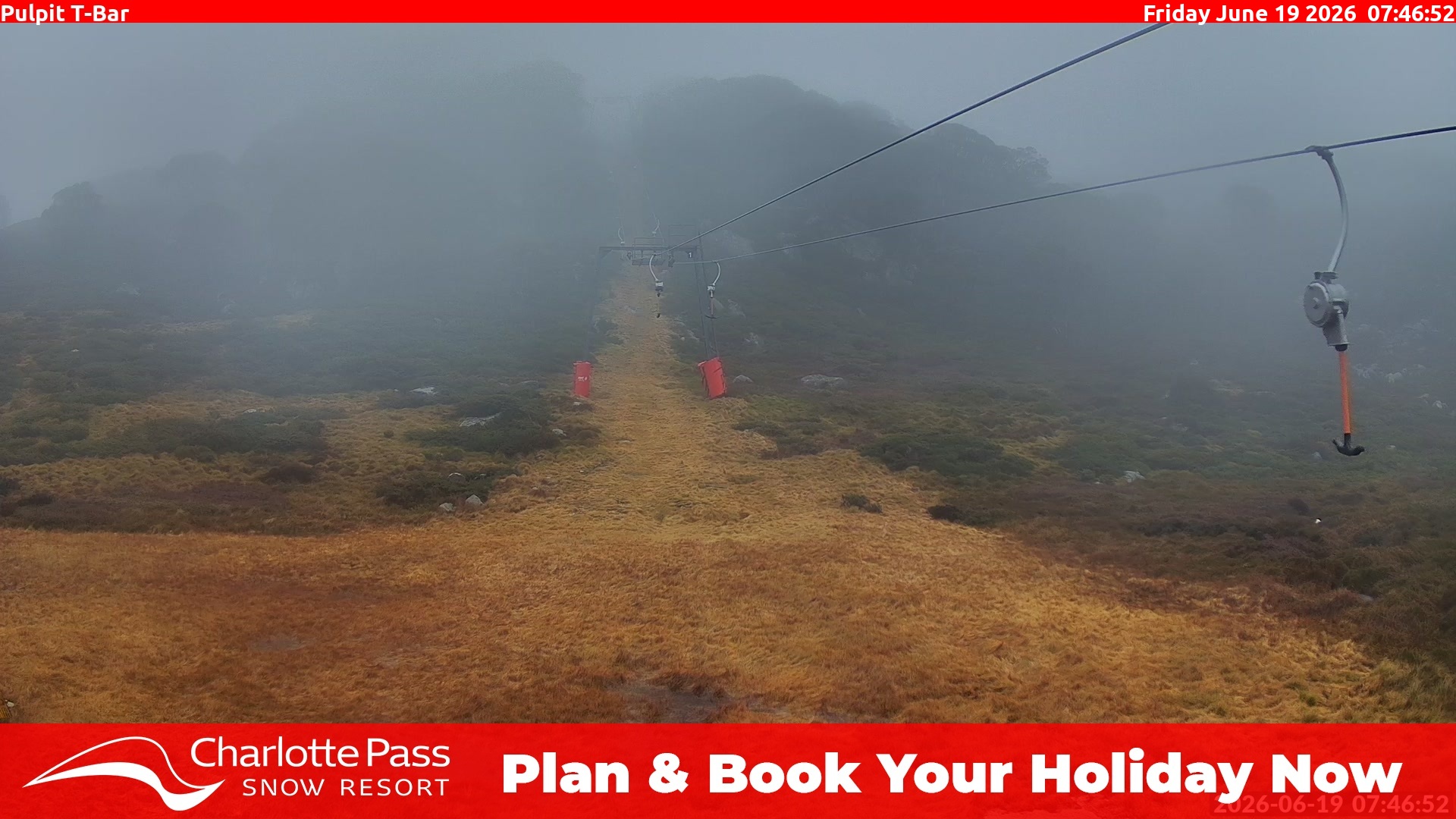 Charlotte Pass Pulpit T-Bar snow cam captured at 18 June 2026, 9:47 pm