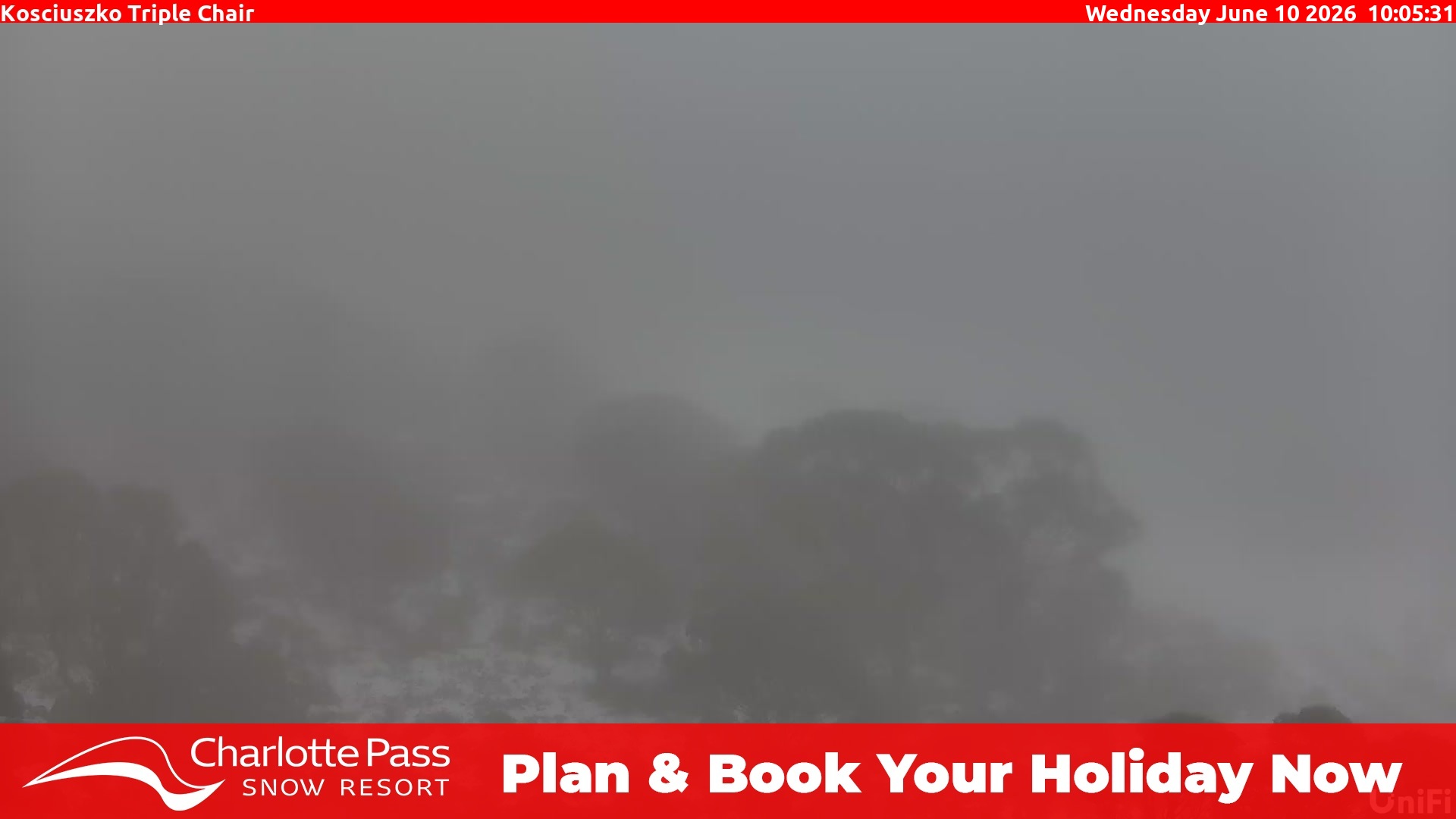 Charlotte Pass Kosciuszko Triple Chair snow cam captured at 10 June 2026, 12:10 am
