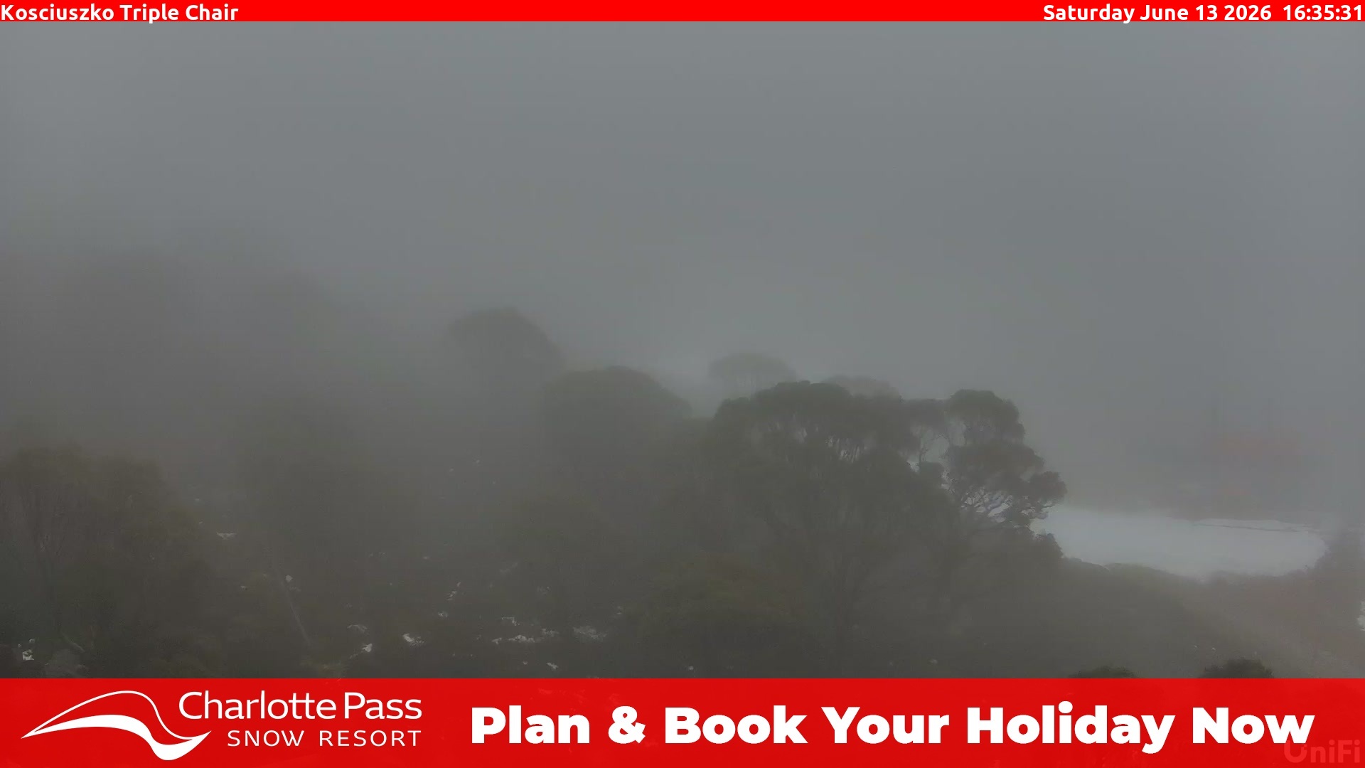Charlotte Pass Kosciuszko Triple Chair snow cam captured at 13 June 2026, 6:40 am