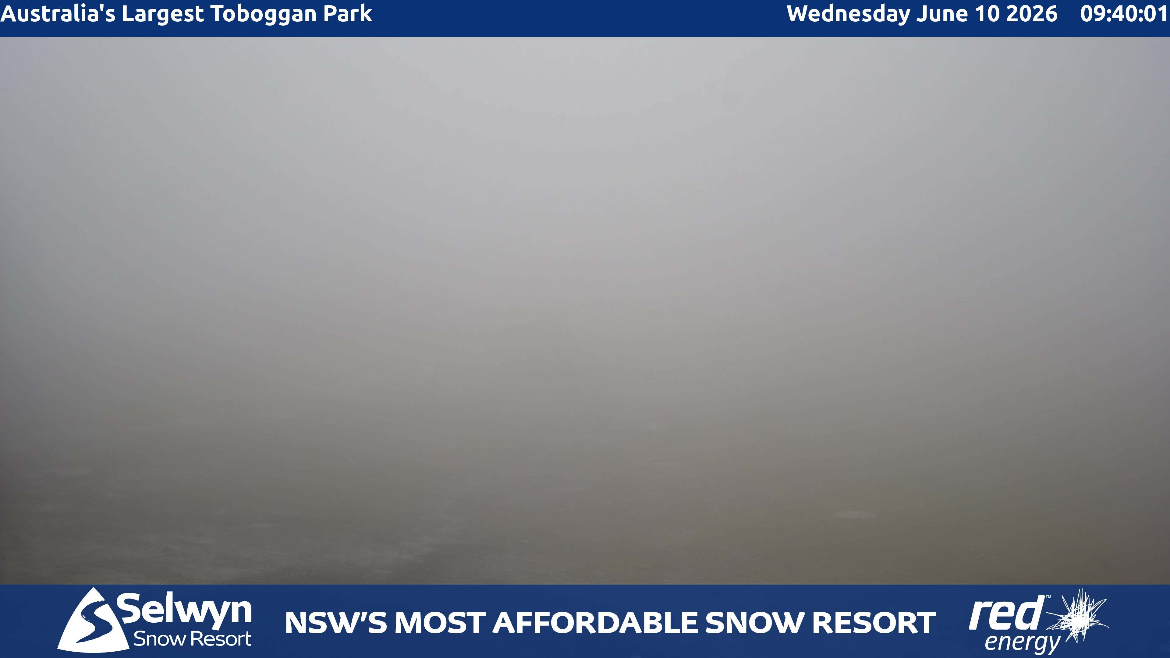 Selwyn Snow Resort Toboggan Park snow cam captured at 9 June 2026, 11:42 pm