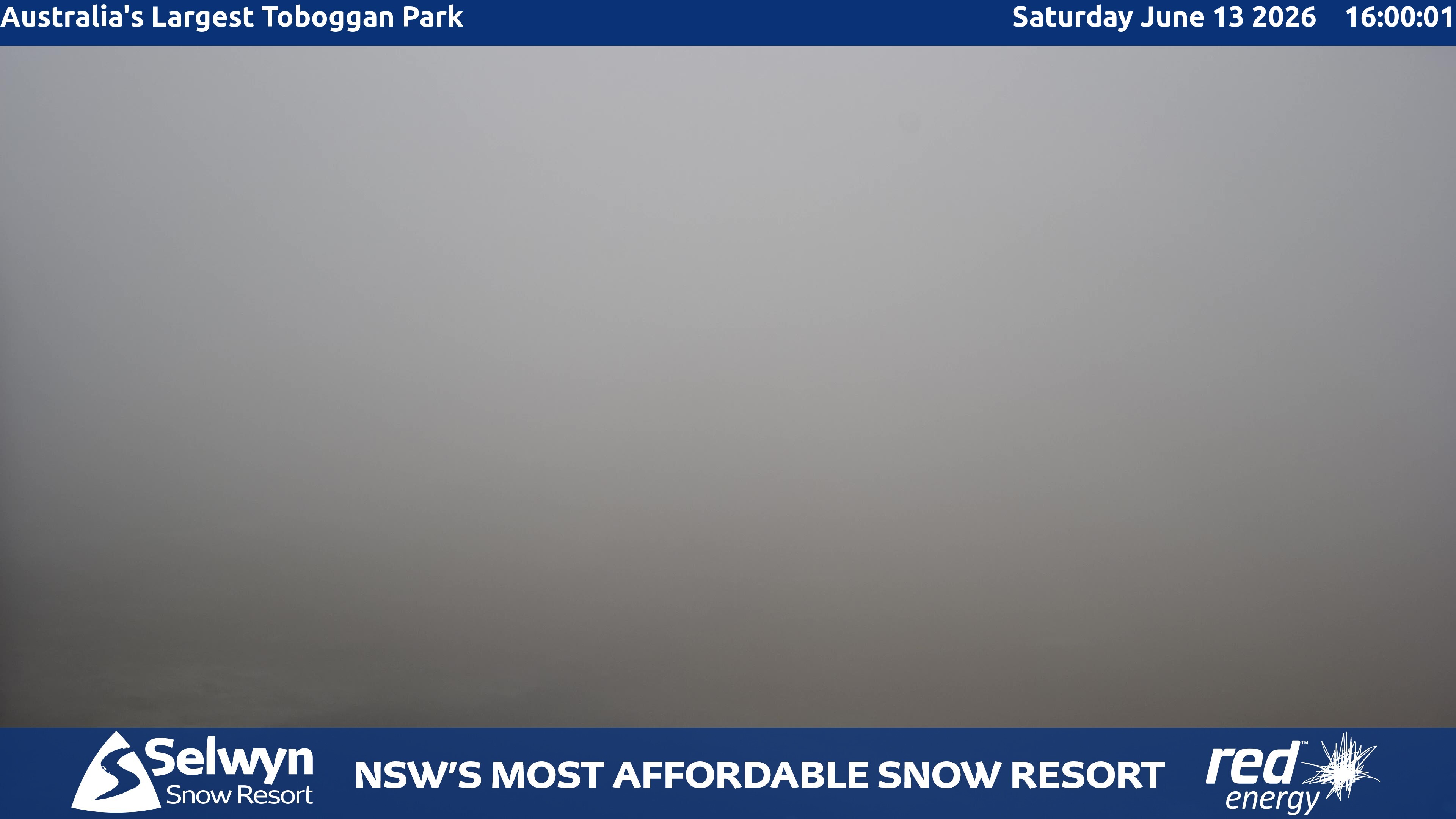 Selwyn Snow Resort Toboggan Park snow cam captured at 13 June 2026, 6:03 am
