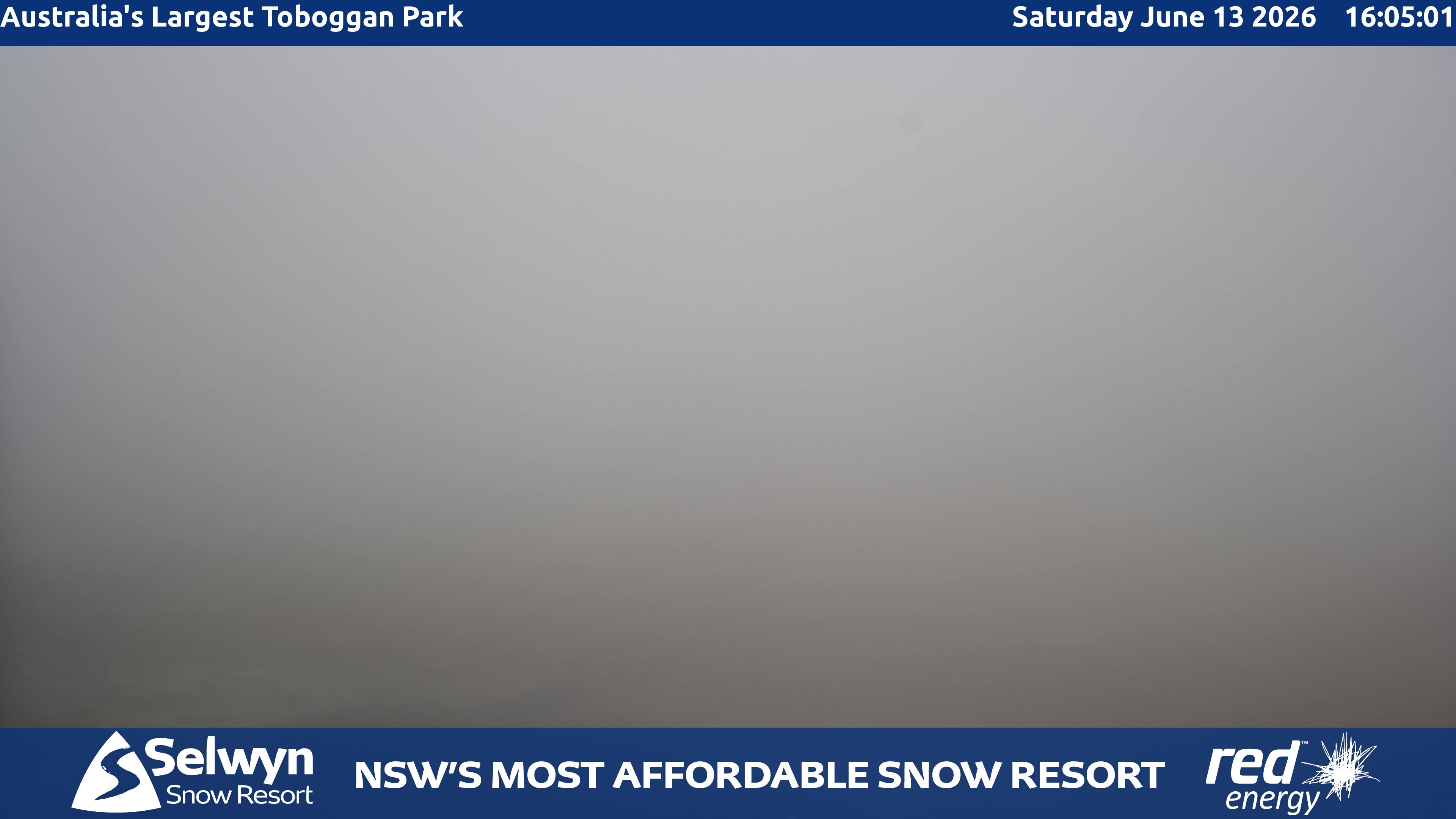 Selwyn Snow Resort Toboggan Park snow cam captured at 13 June 2026, 6:09 am