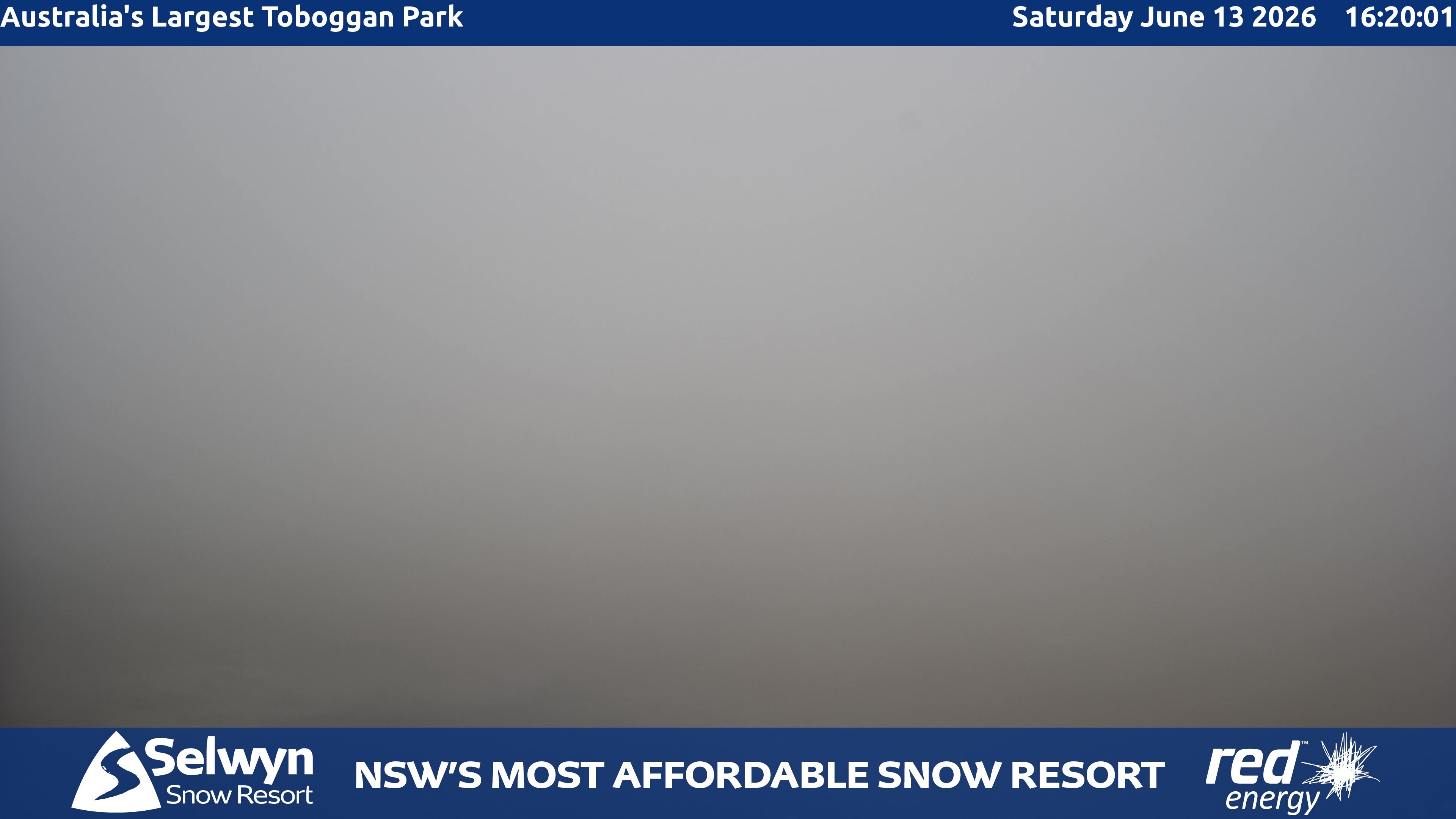 Selwyn Snow Resort Toboggan Park snow cam captured at 13 June 2026, 6:21 am