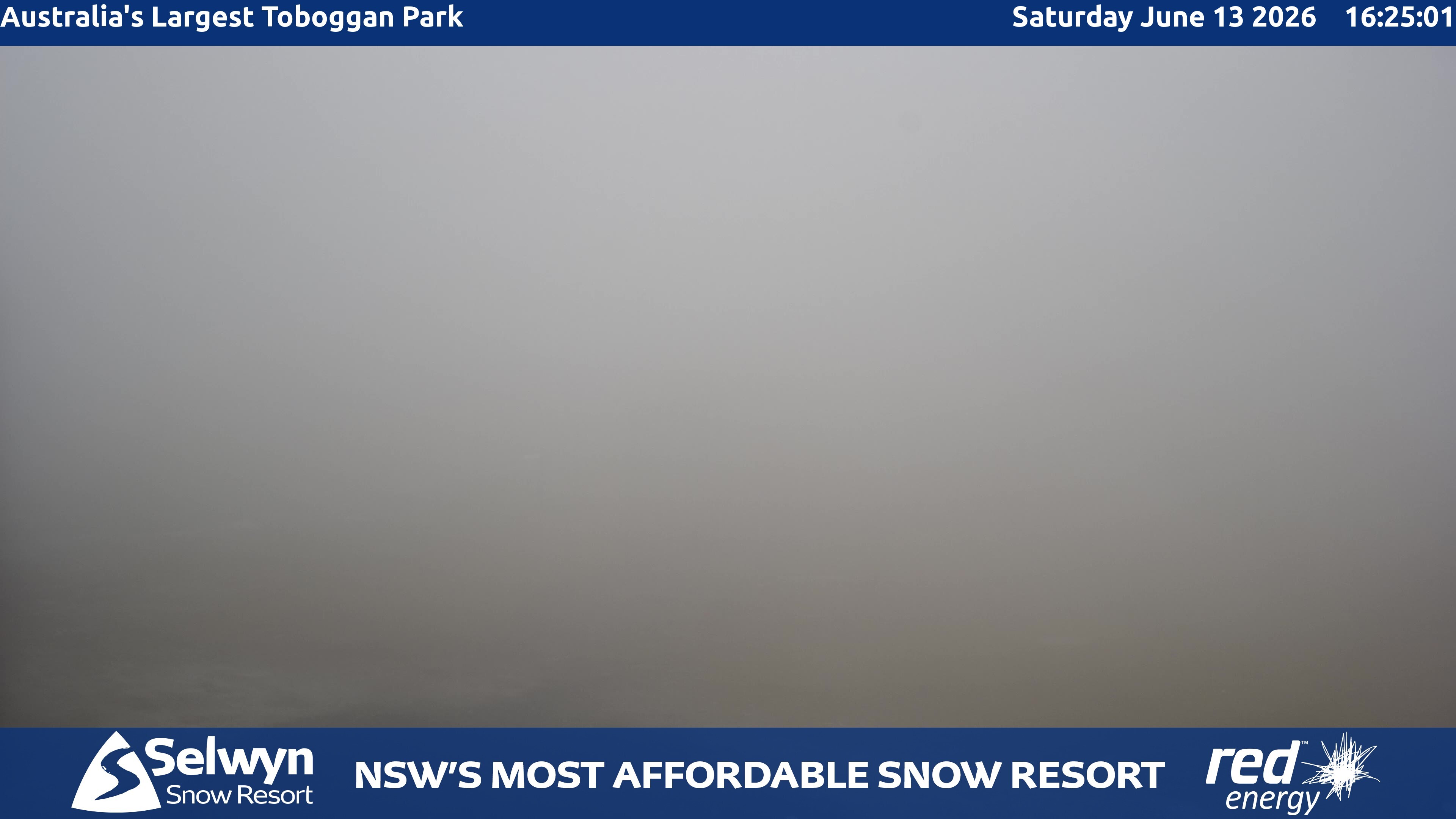 Selwyn Snow Resort Toboggan Park snow cam captured at 13 June 2026, 6:27 am