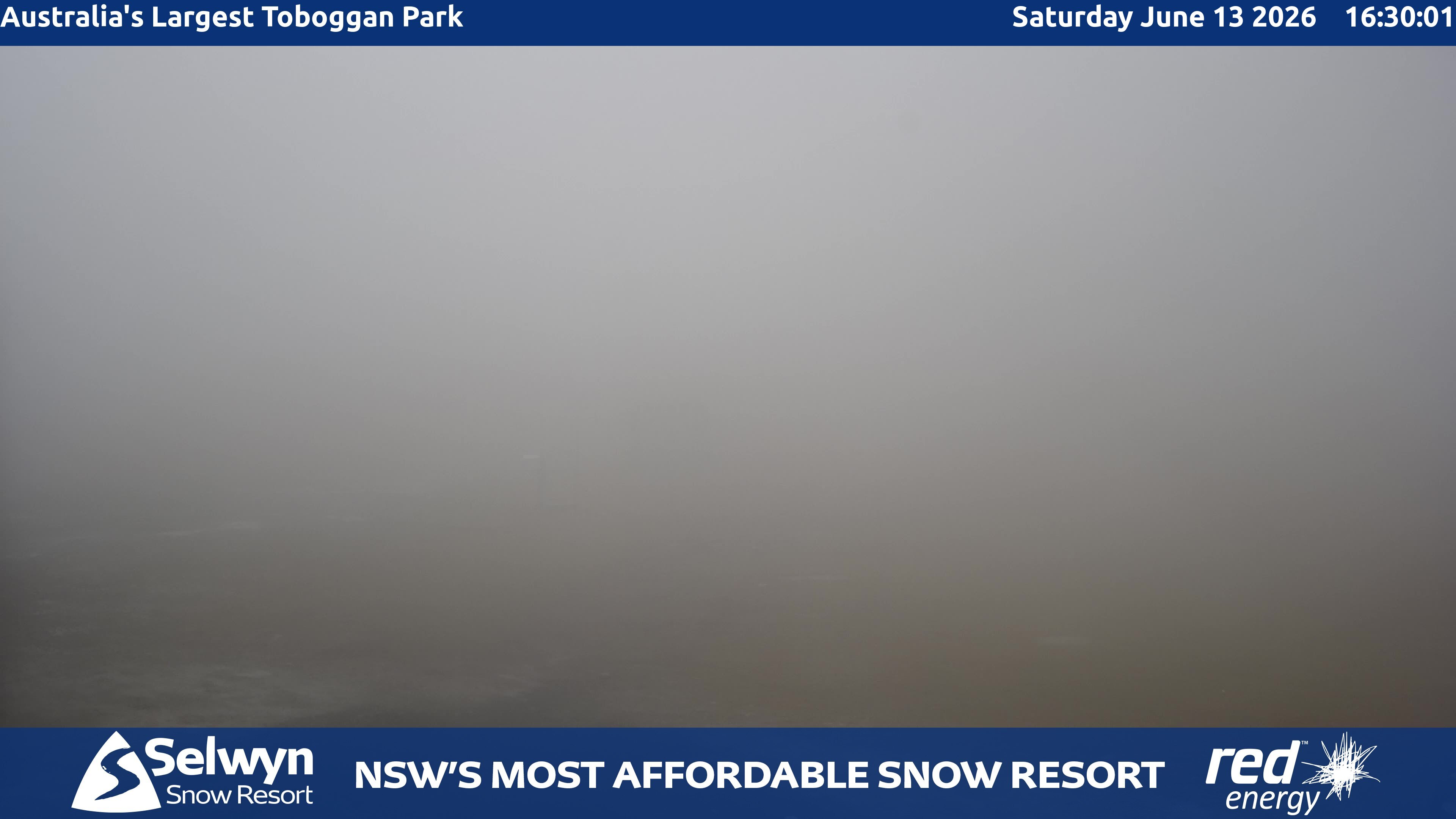 Selwyn Snow Resort Toboggan Park snow cam captured at 13 June 2026, 6:33 am