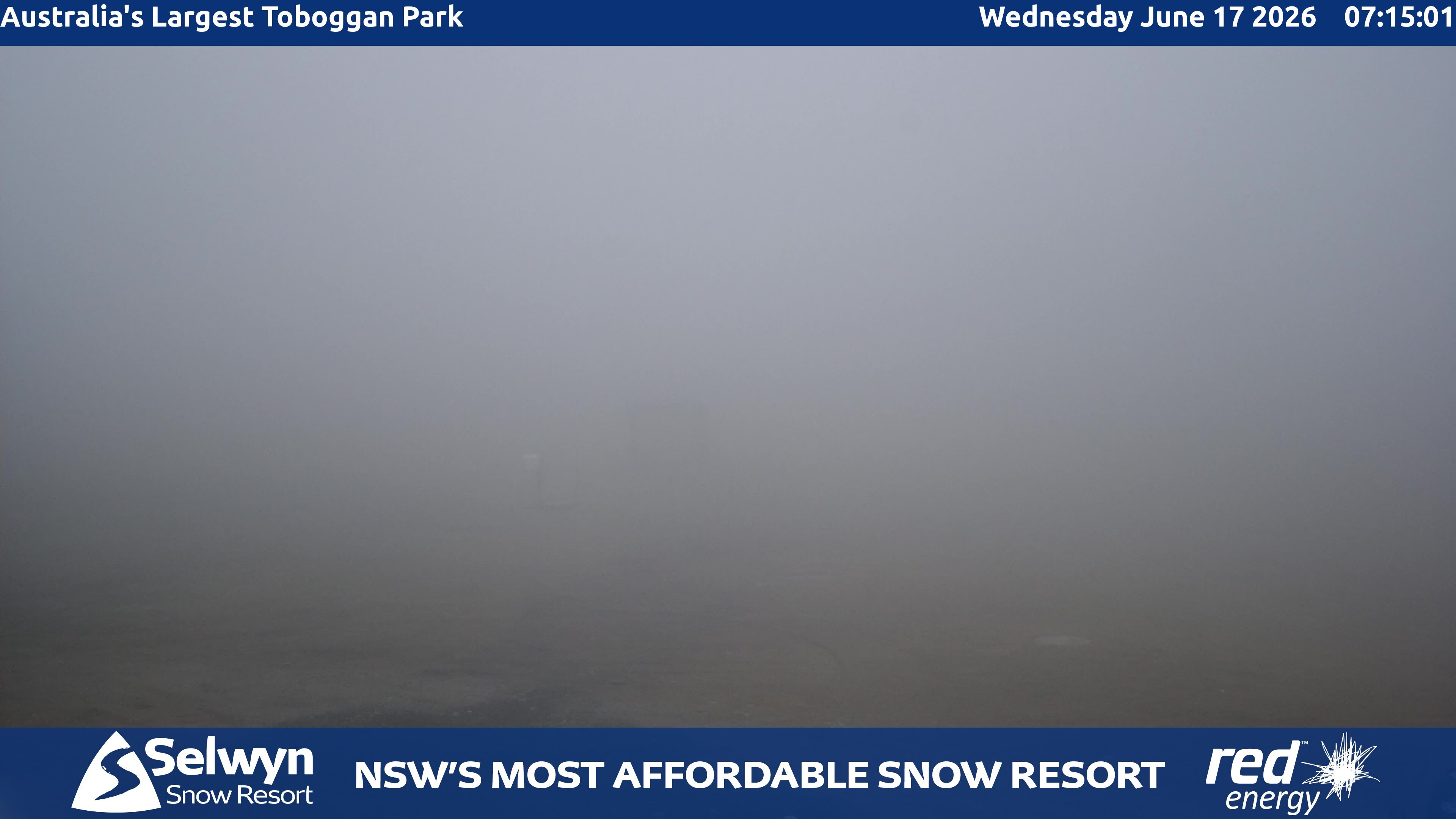 Selwyn Snow Resort Toboggan Park snow cam captured at 16 June 2026, 9:15 pm