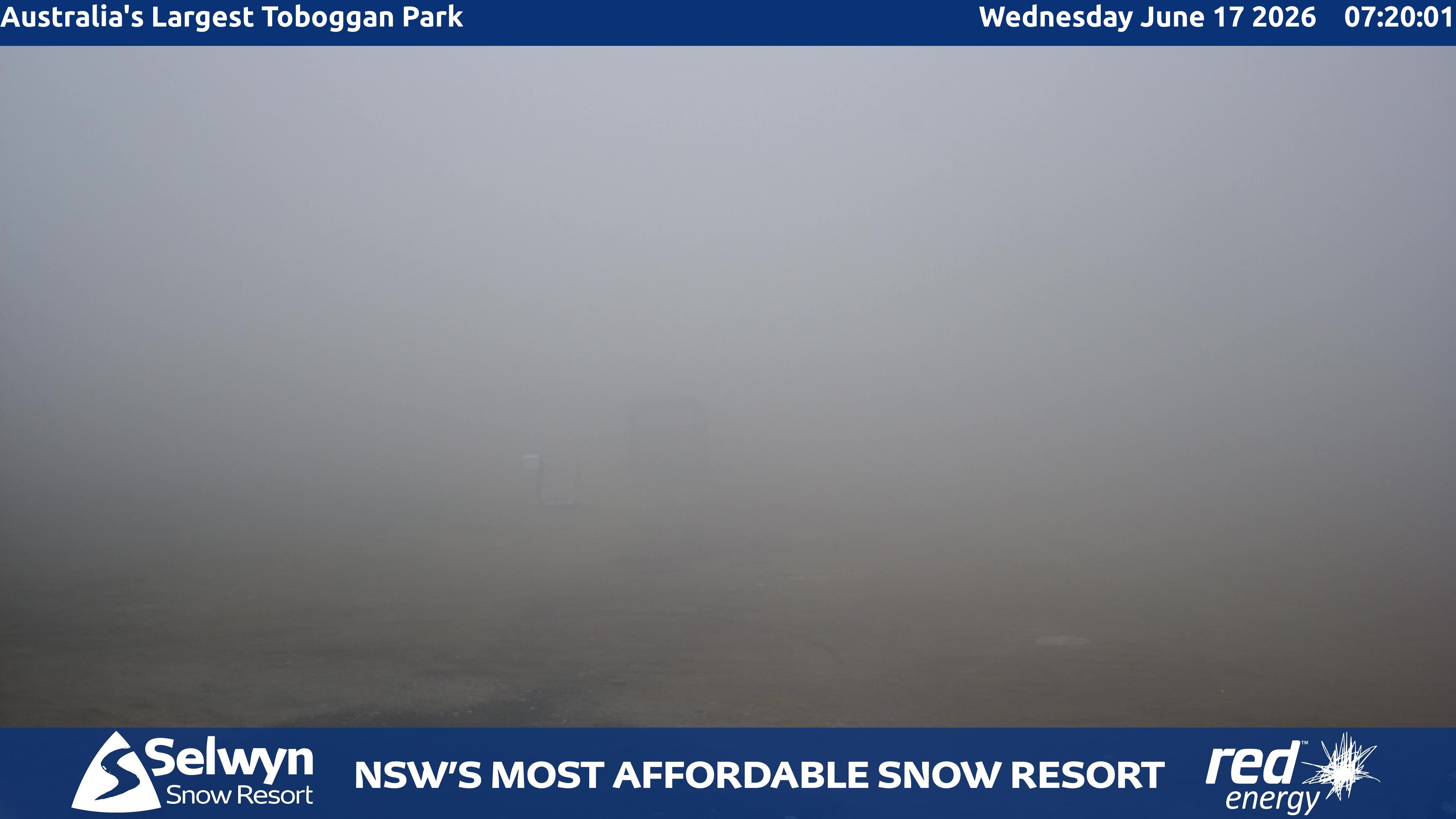 Selwyn Snow Resort Toboggan Park snow cam captured at 16 June 2026, 9:21 pm