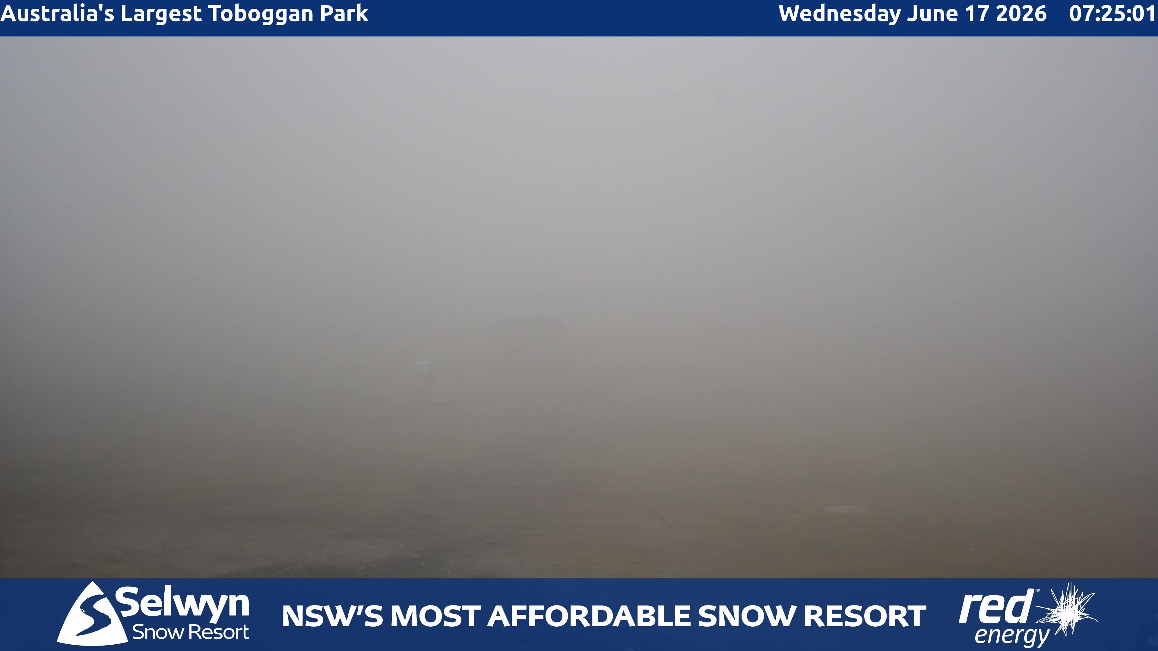 Selwyn Snow Resort Toboggan Park snow cam captured at 16 June 2026, 9:27 pm
